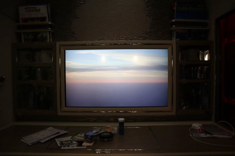 Emirates 777 New First Class – View of approach to Dubai