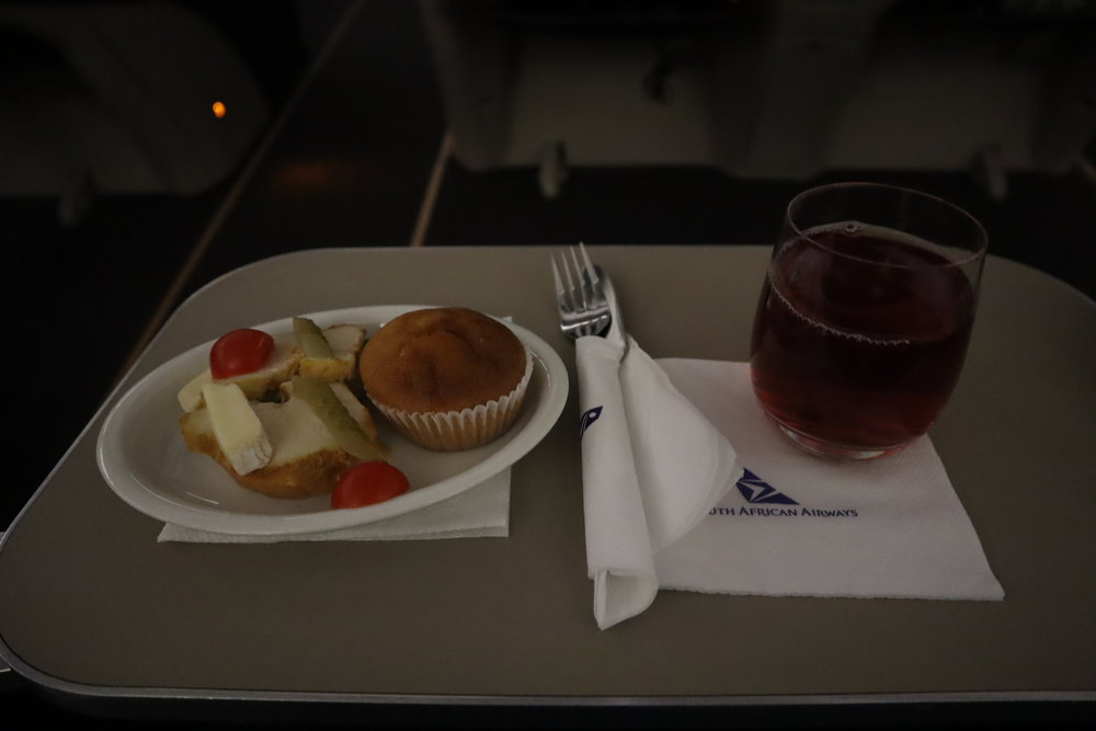 South African Airways business class – Snack service