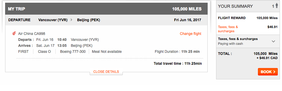 Air China Availability | Prince of Travel | Miles & Points