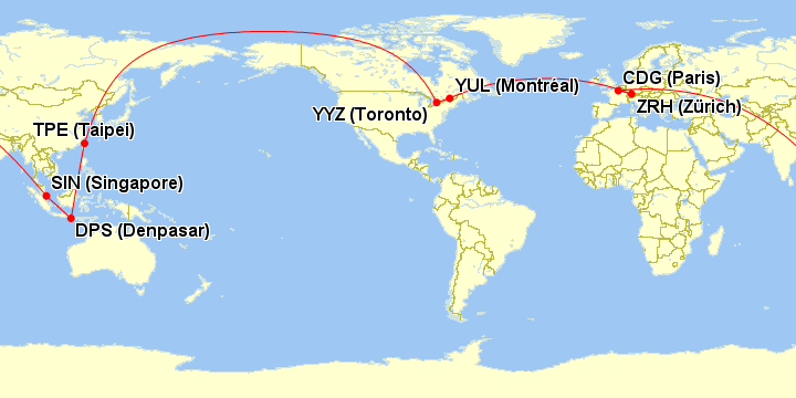 Aeroplan Redemption Classic Mini Round the World | Prince of Travel | Miles & Points