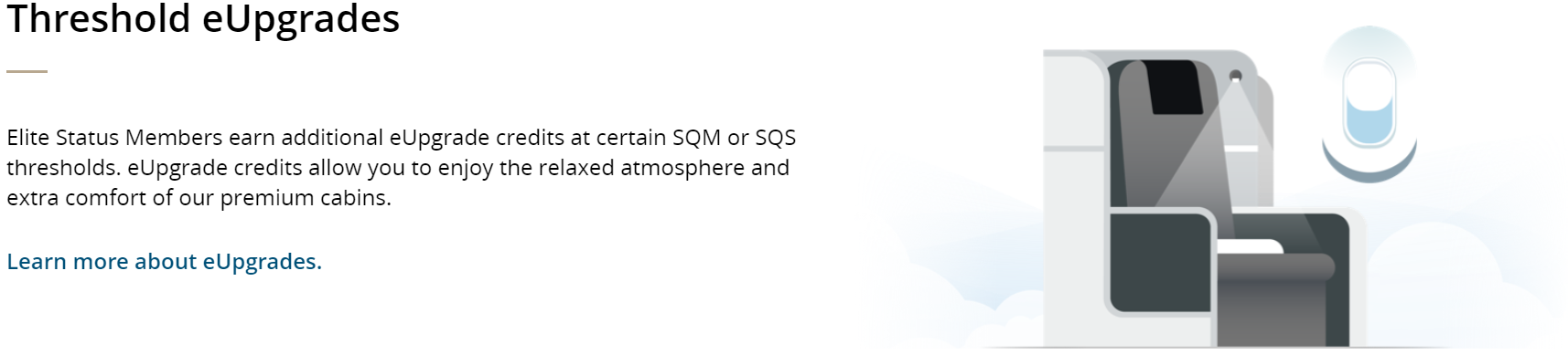 Screenshot of threshold eUpgrades from Air Canada website