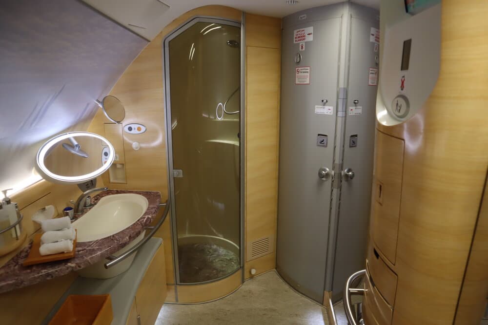 Emirates A380 First Class shower spa