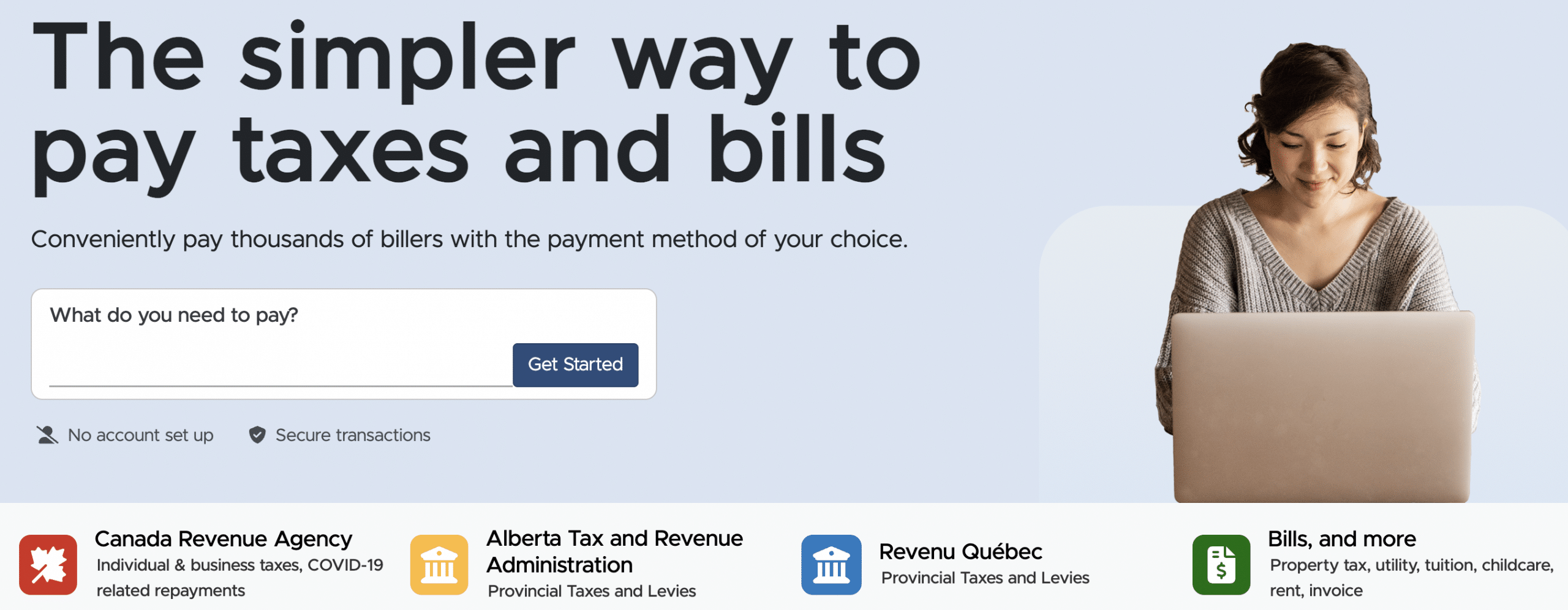screenshot of PaySimply website