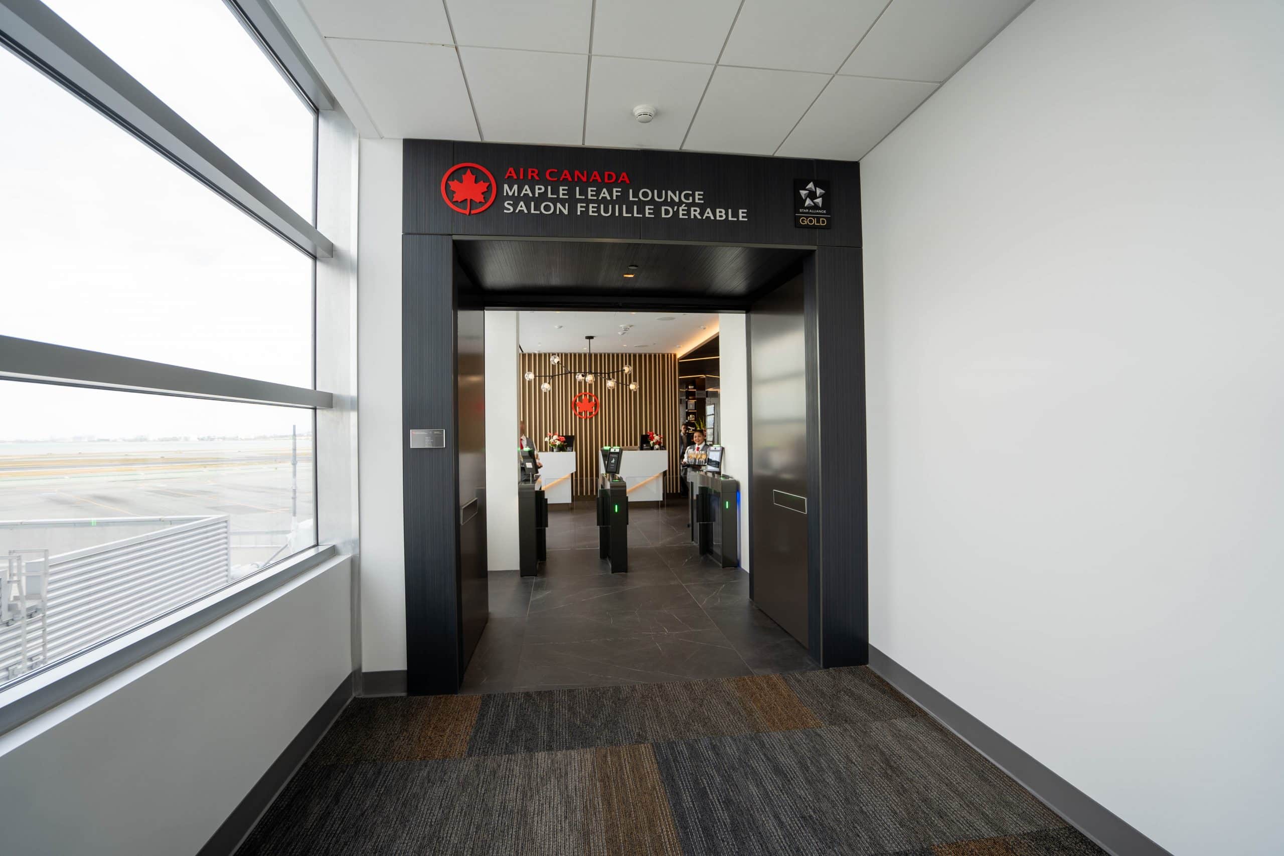 Air Canada Maple Leaf Lounge entrance at San Francisco