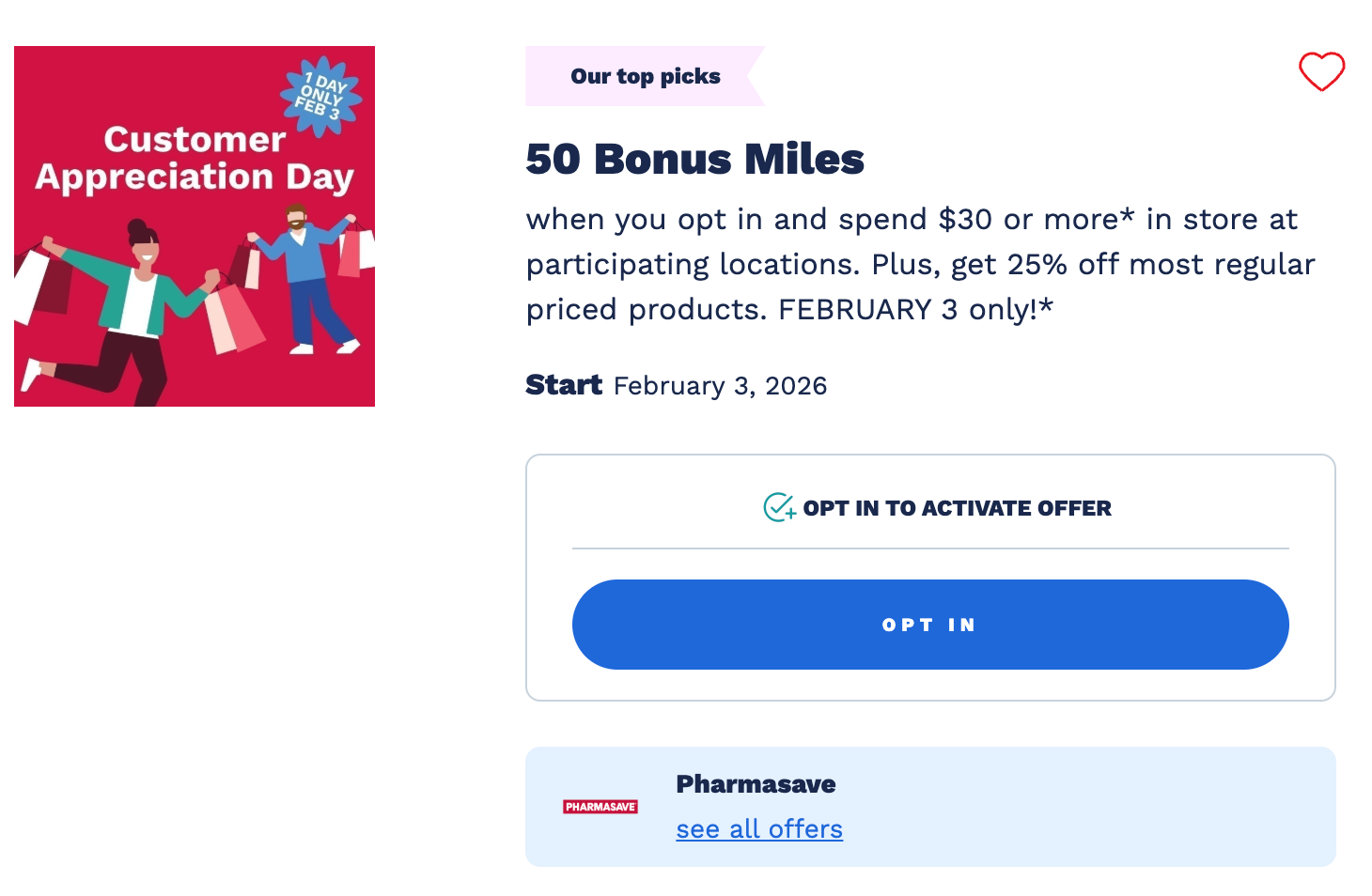 Featured Offers AIR MILES pharmasave