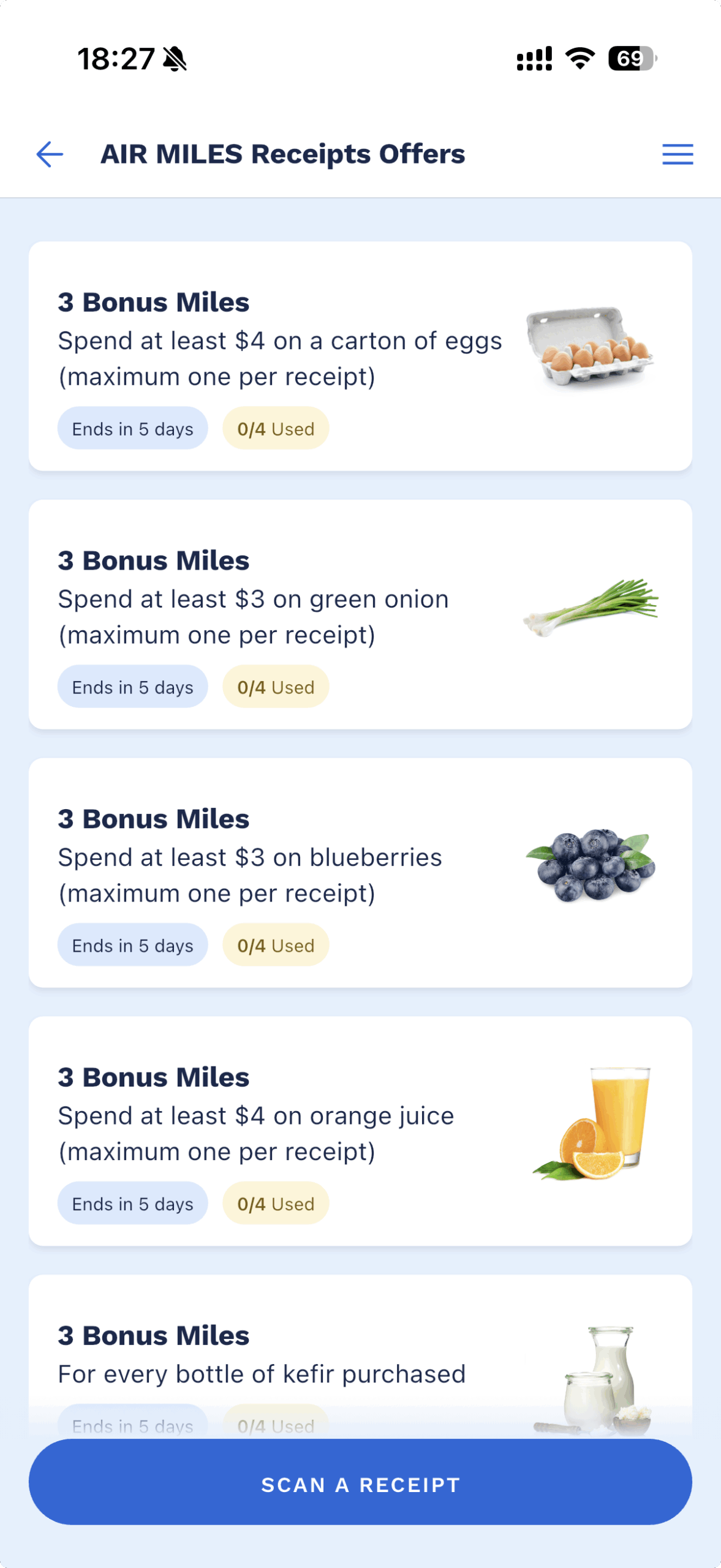airmiles receipts