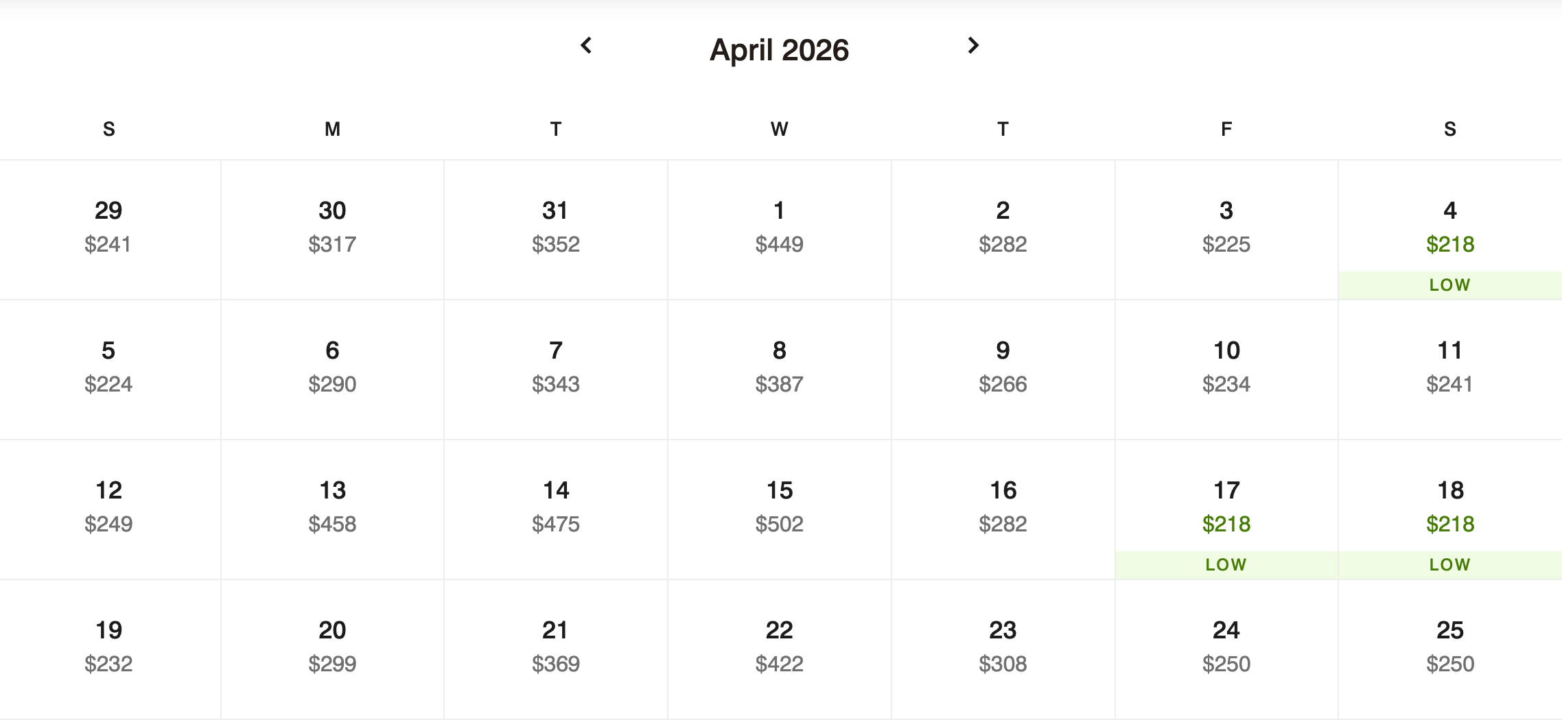 dorian cash calendar