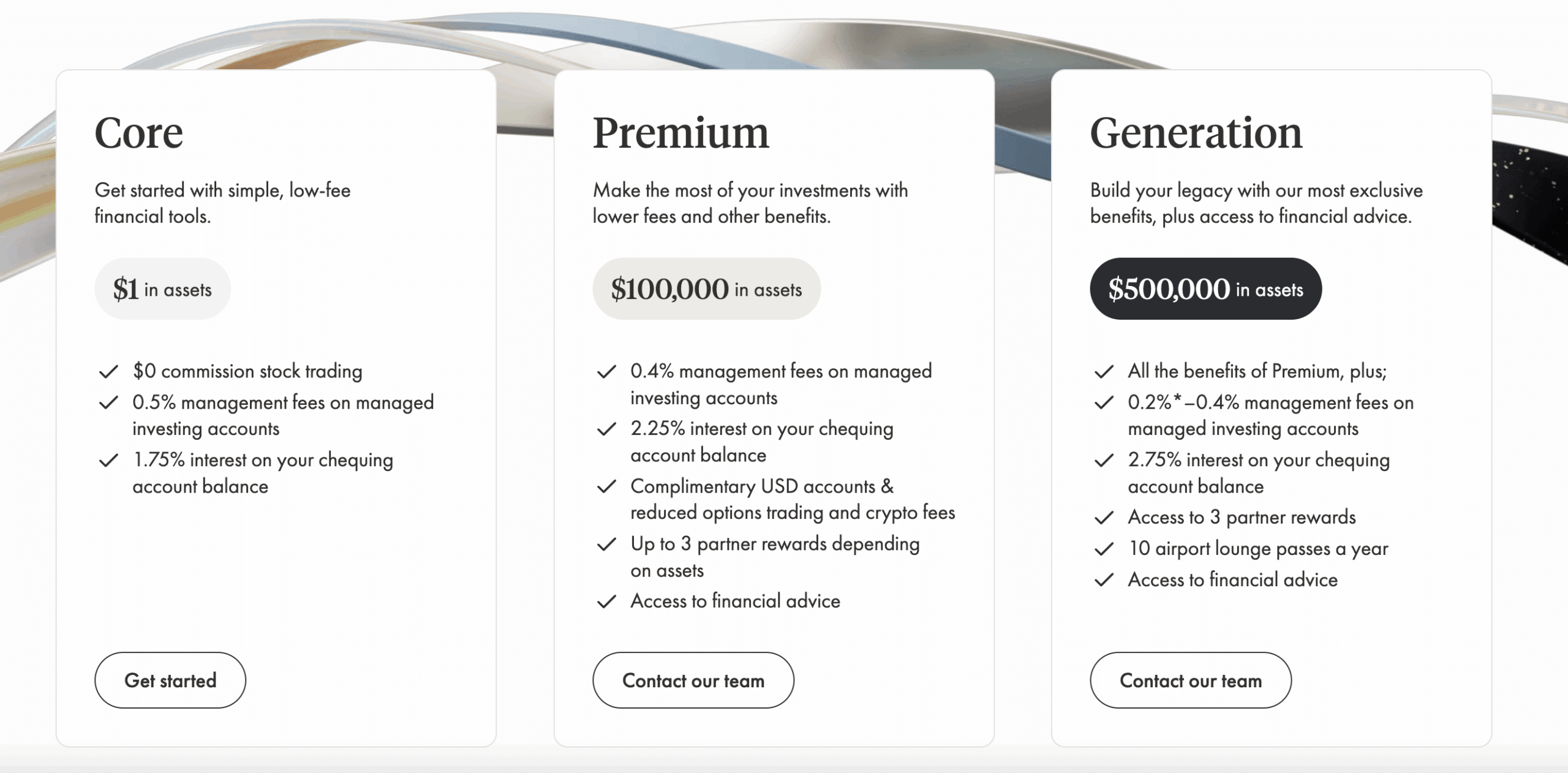 wealthsimple tier benefits