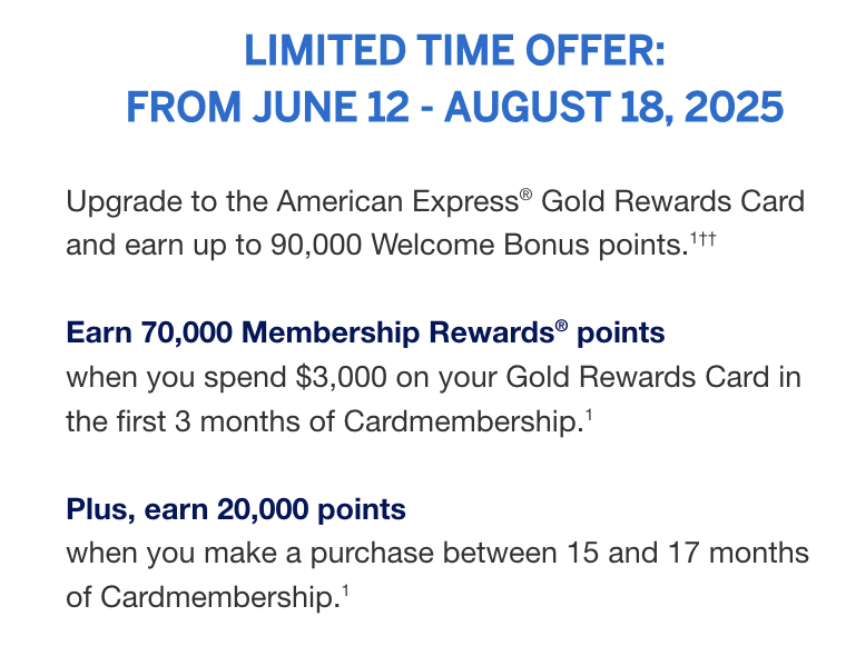Amex Green to Gold Upgrade Offer