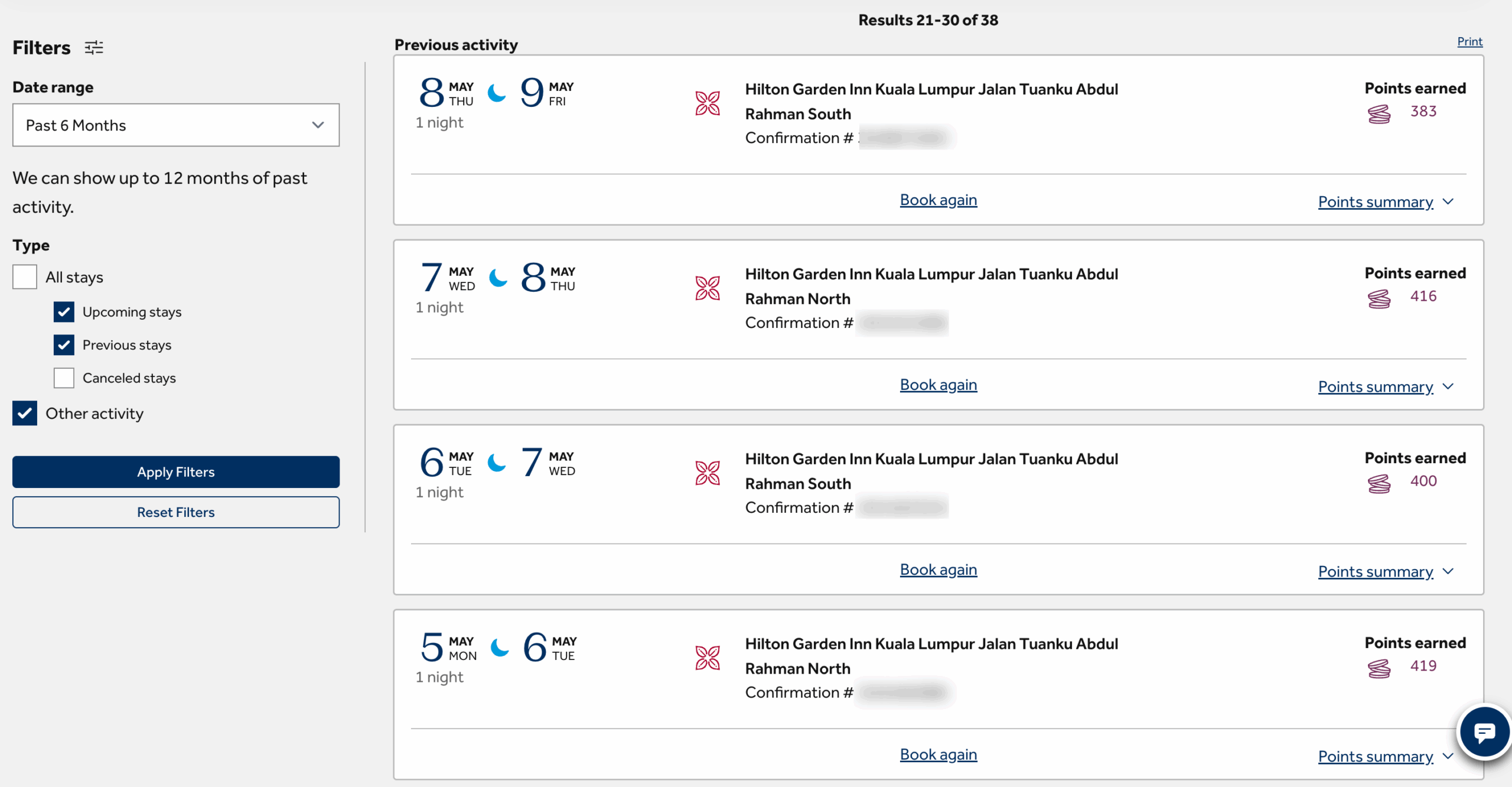 Hilton Garden Inn Bookings
