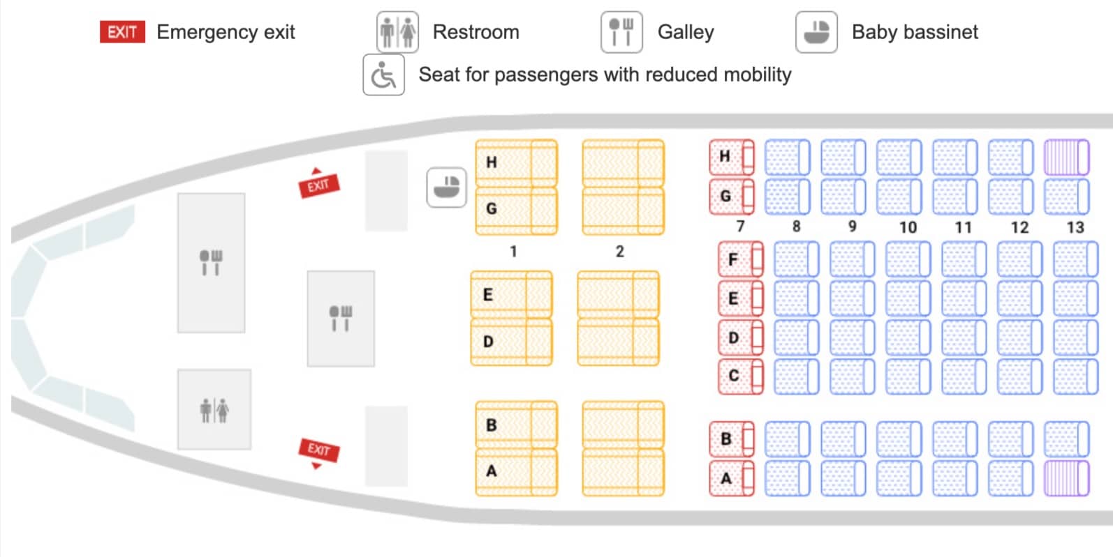 t way a330 seat map