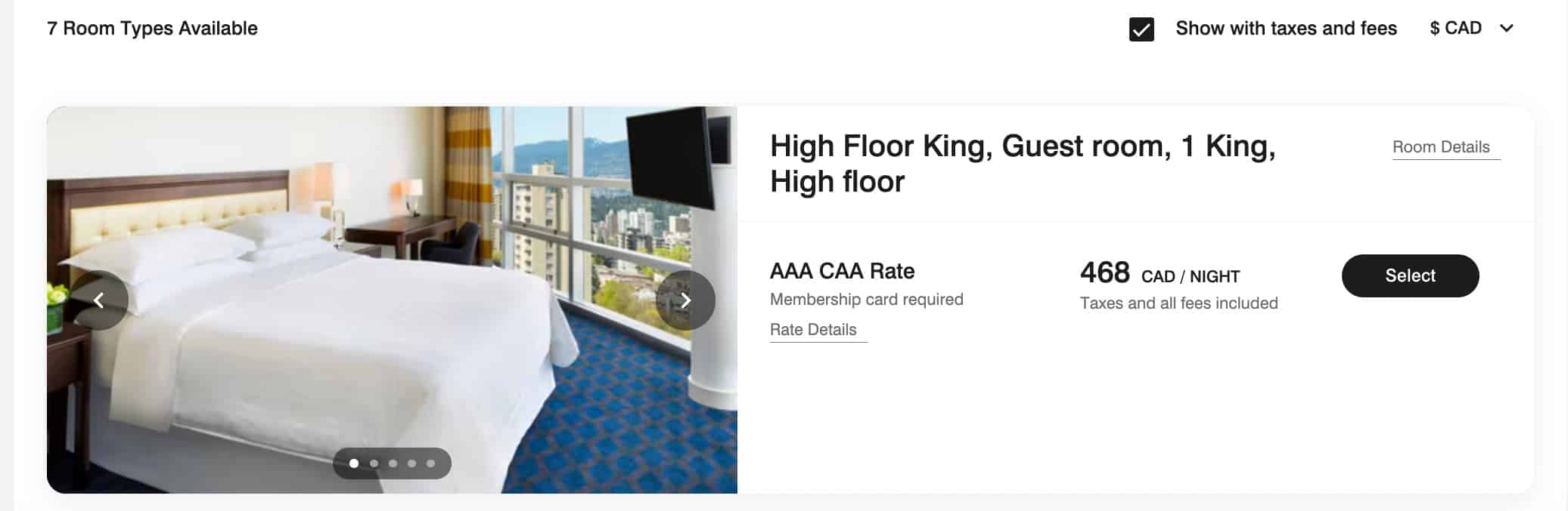 Sheraton Vancouver CAA Rate