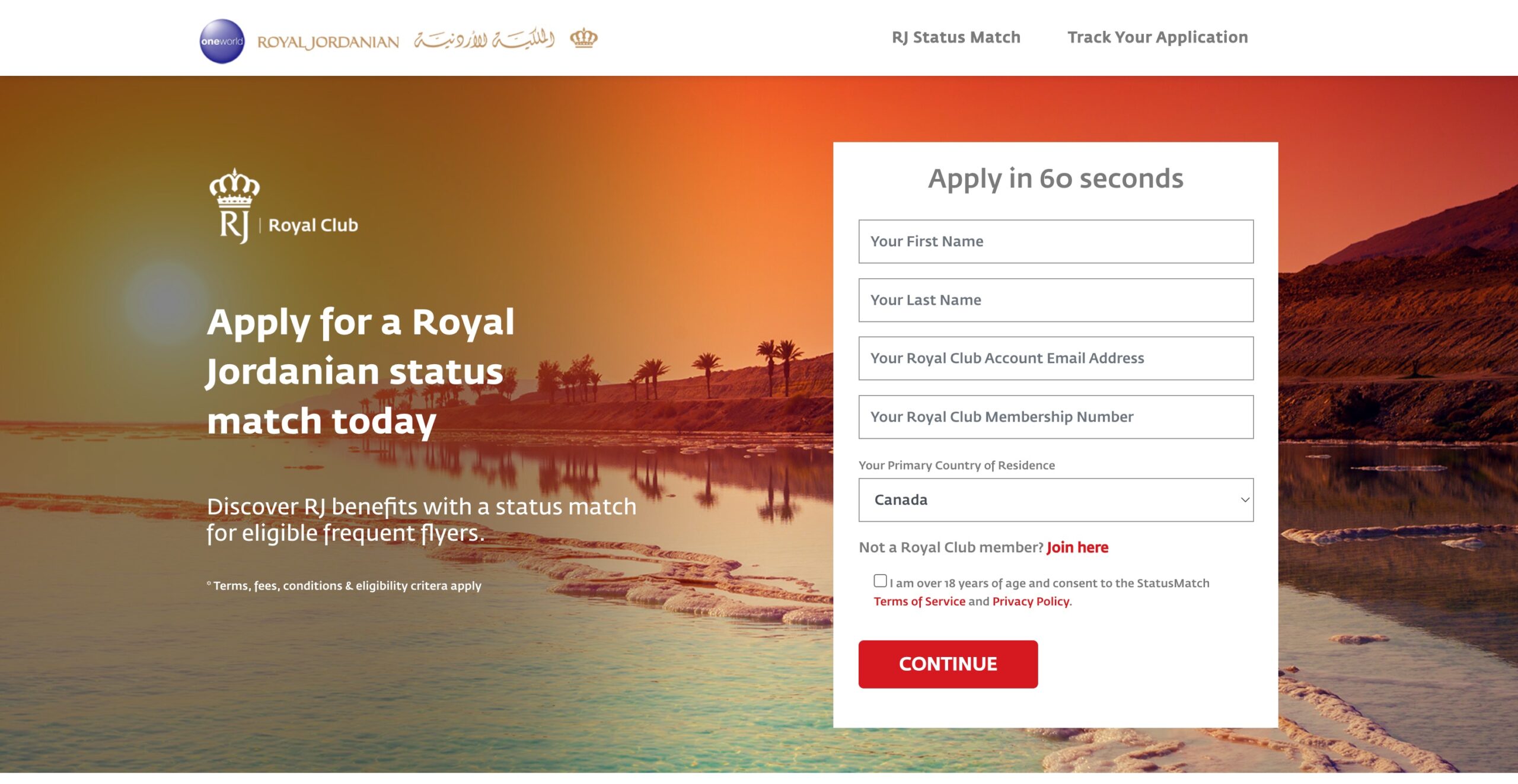Royal Jordanian Status Match