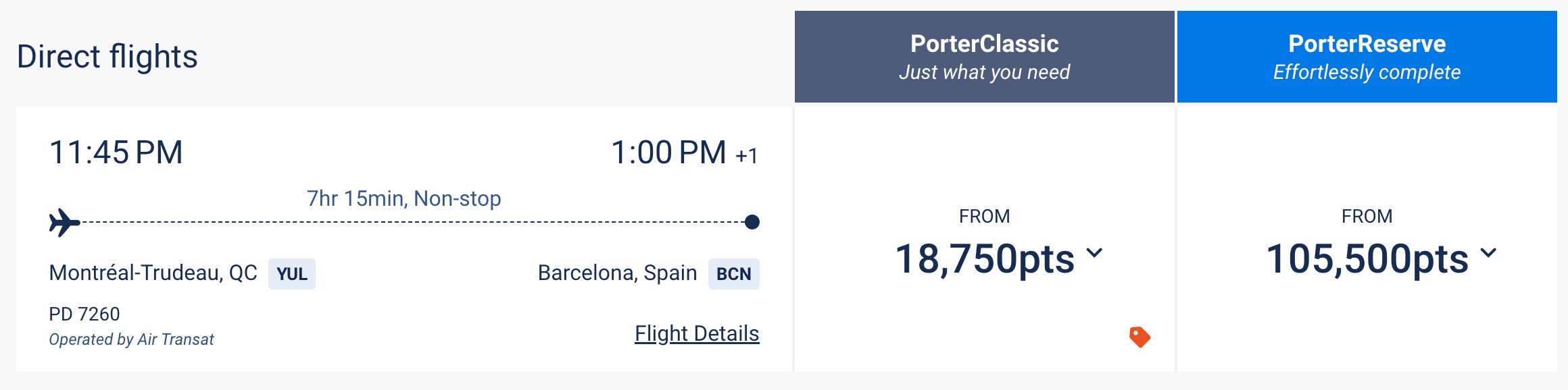 porter award sale yul bcn