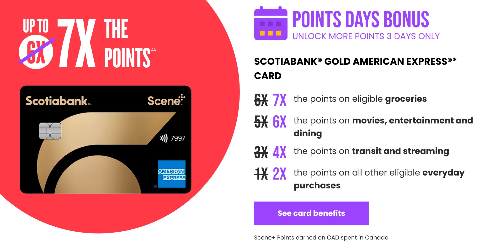 scene+ days scotiabank gold amex