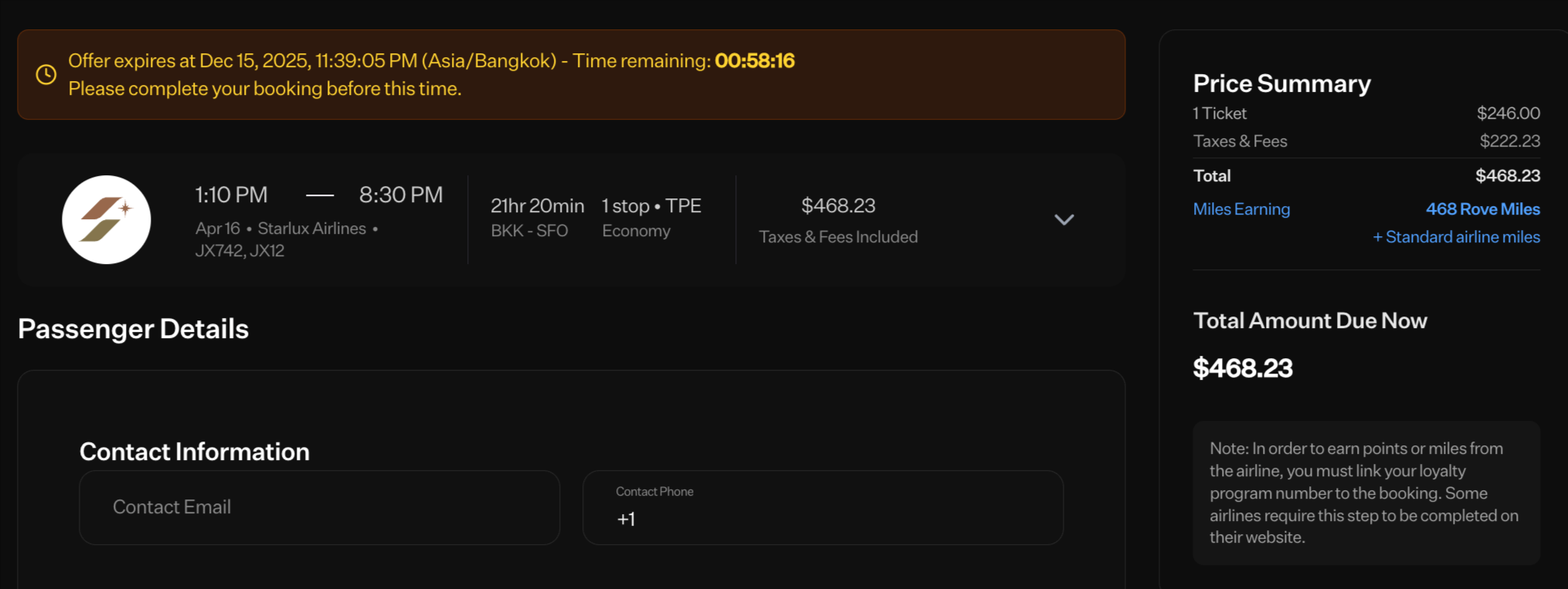 Find Flights Rove 12 15 2025 10 40 PM