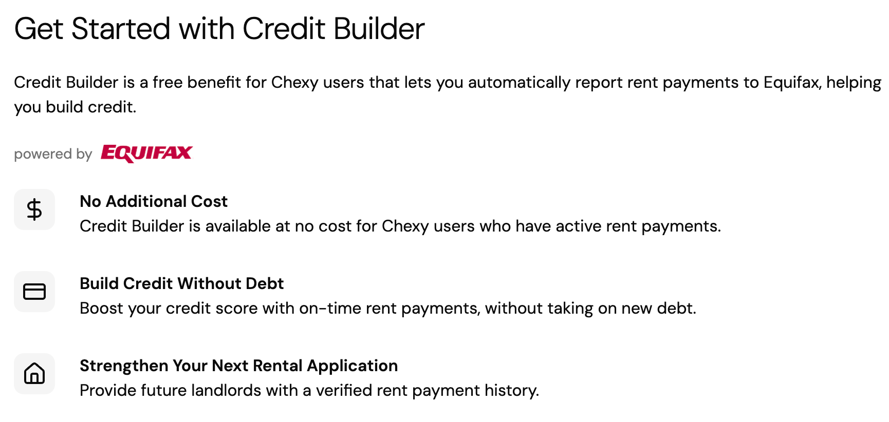 Chexy Credit Builder for rent reporting