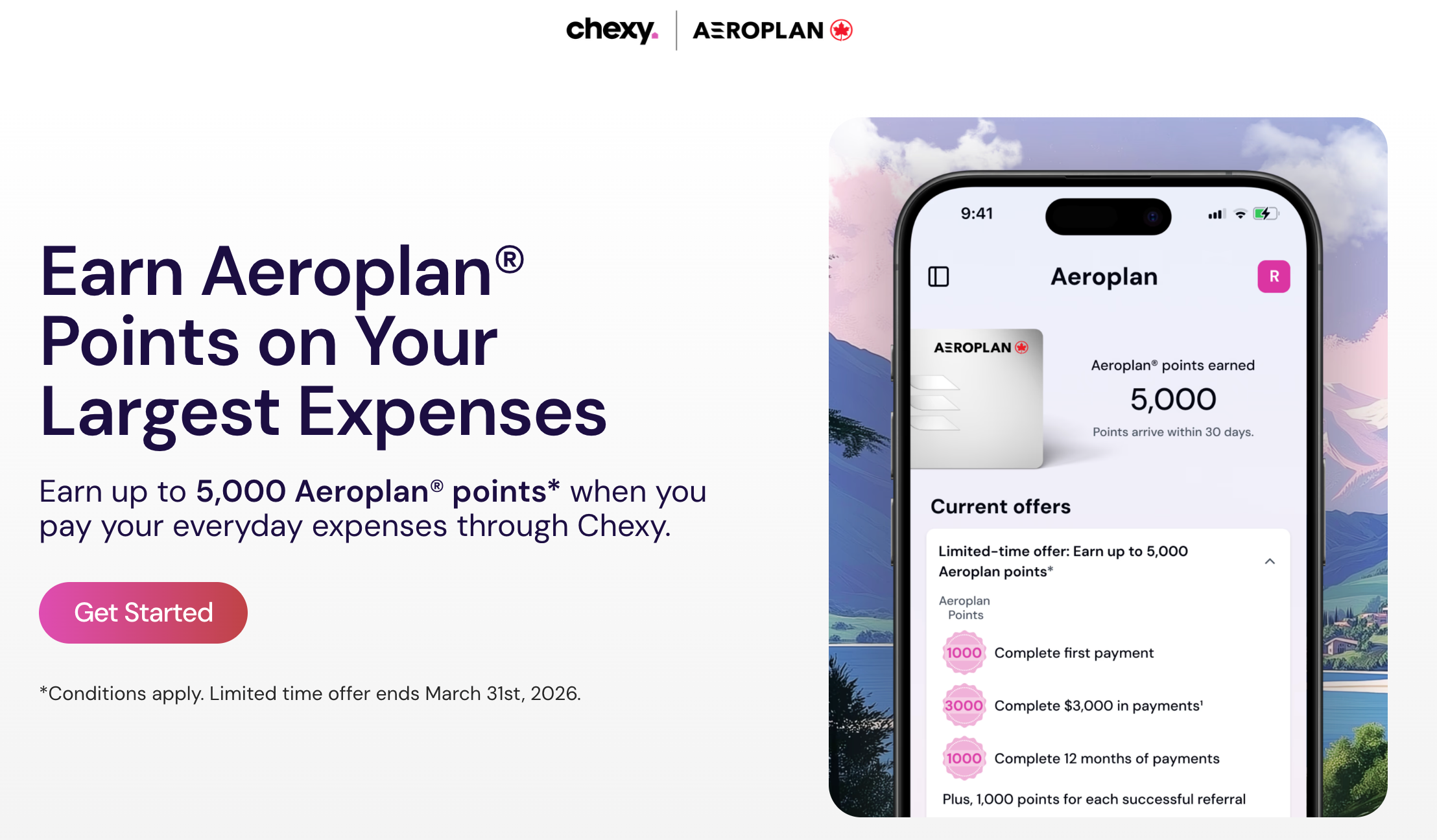 Chexy and Aeroplan partnership offer