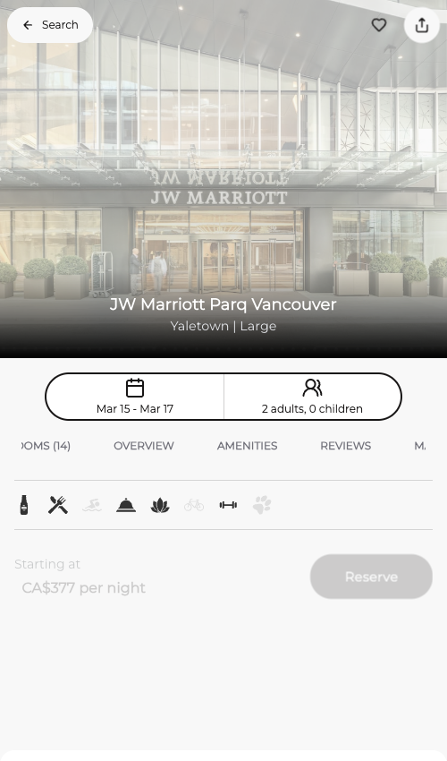 stay vancouver jw marriott parq rate march 2026