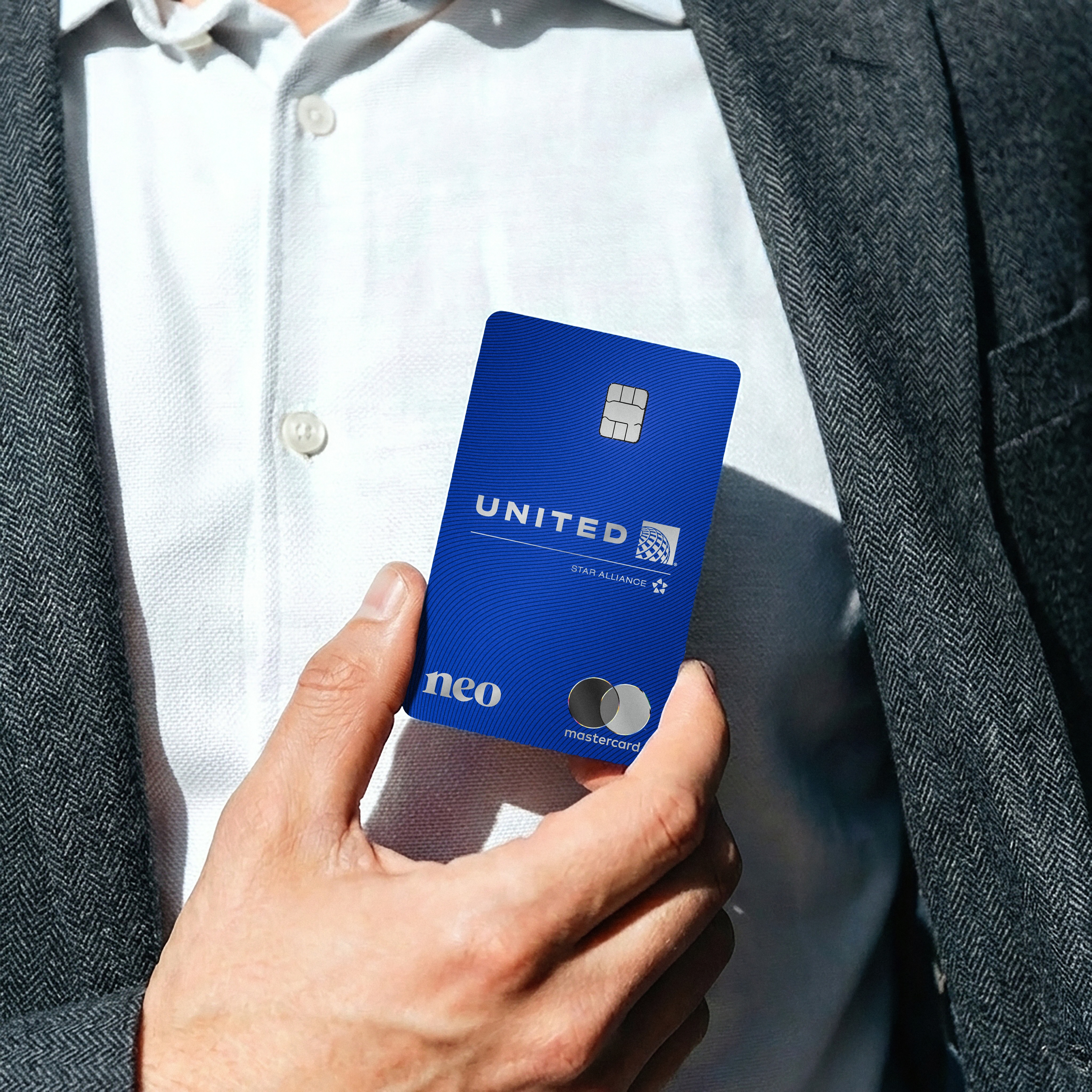 United MileagePlus Neo World Elite Mastercard studio mockup
