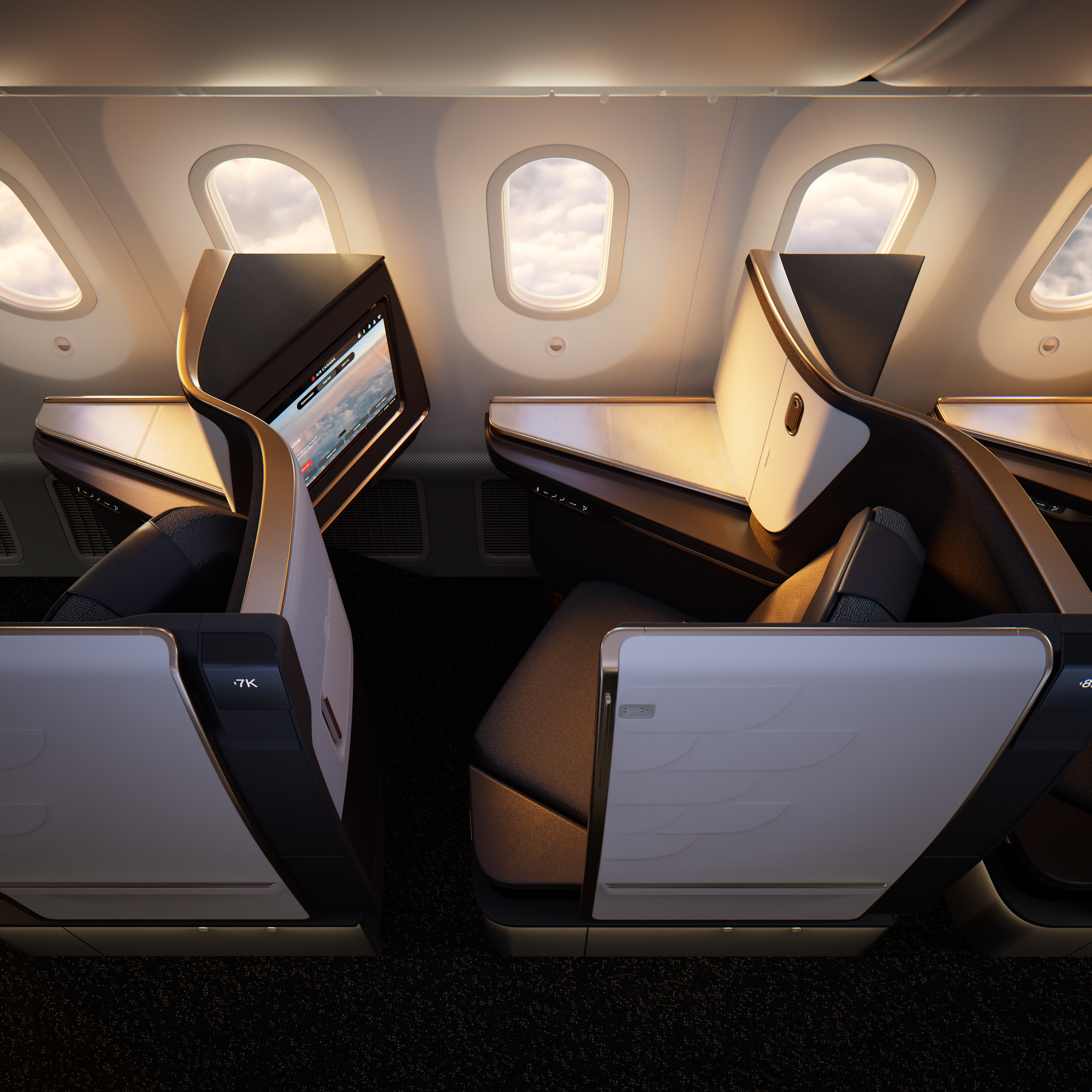 Air Canada Signature Class cabin on the Boeing 787-10
