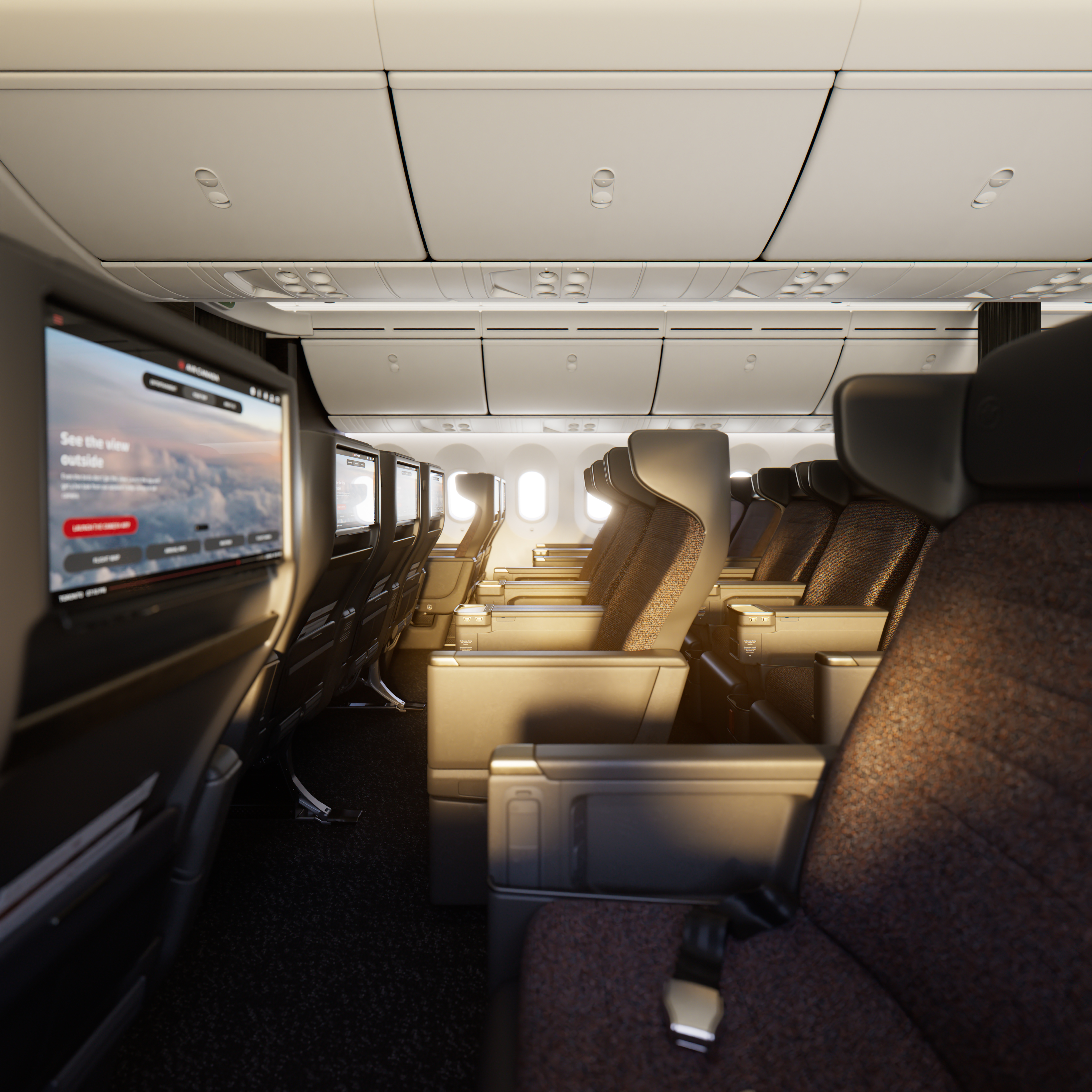 Air Canada Premium Economy cabin on the Boeing 787-10