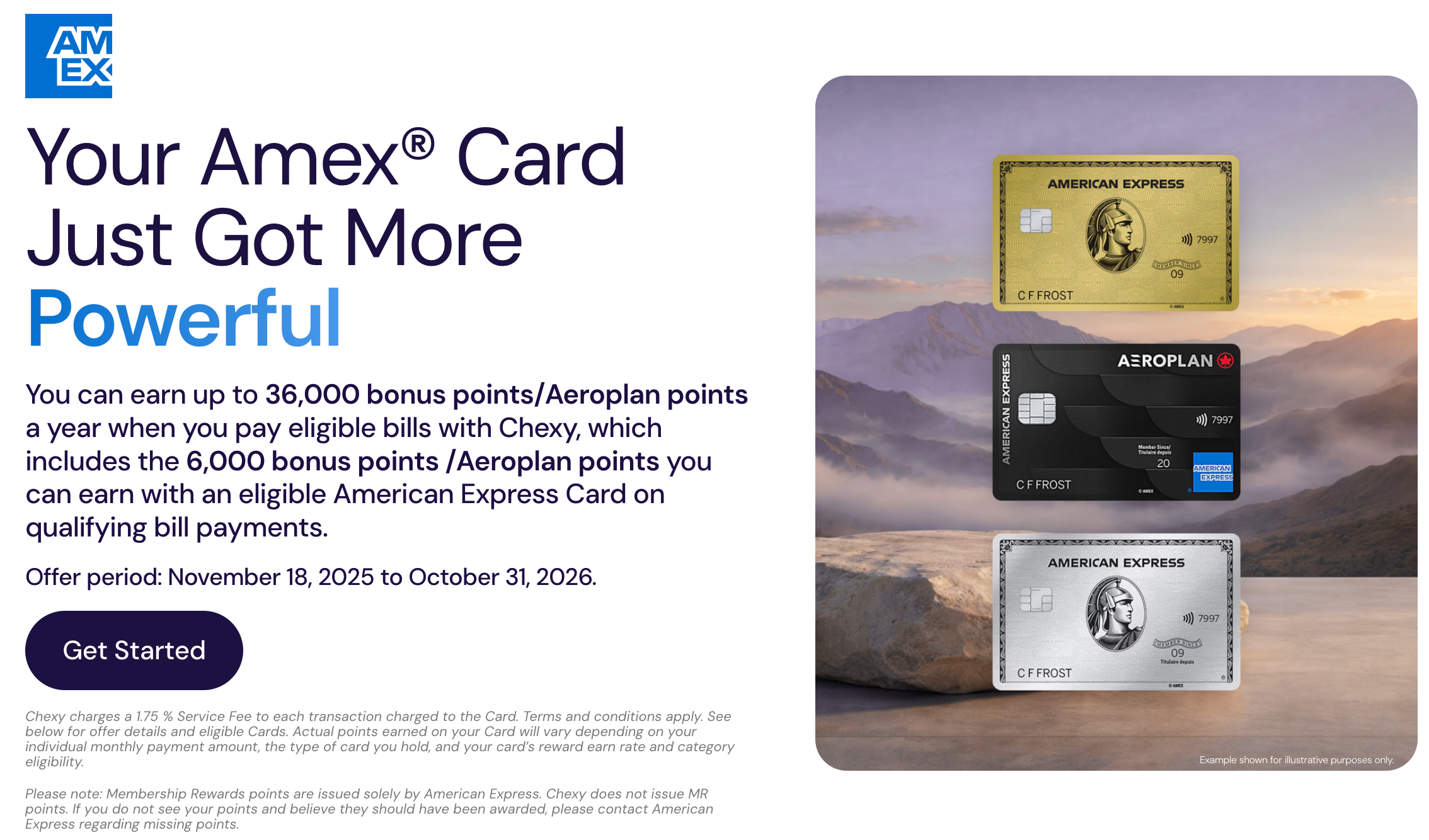 Sammeln Sie bis zu 6.000 Aeroplan-Bonuspunkte mit Chexy und American Express