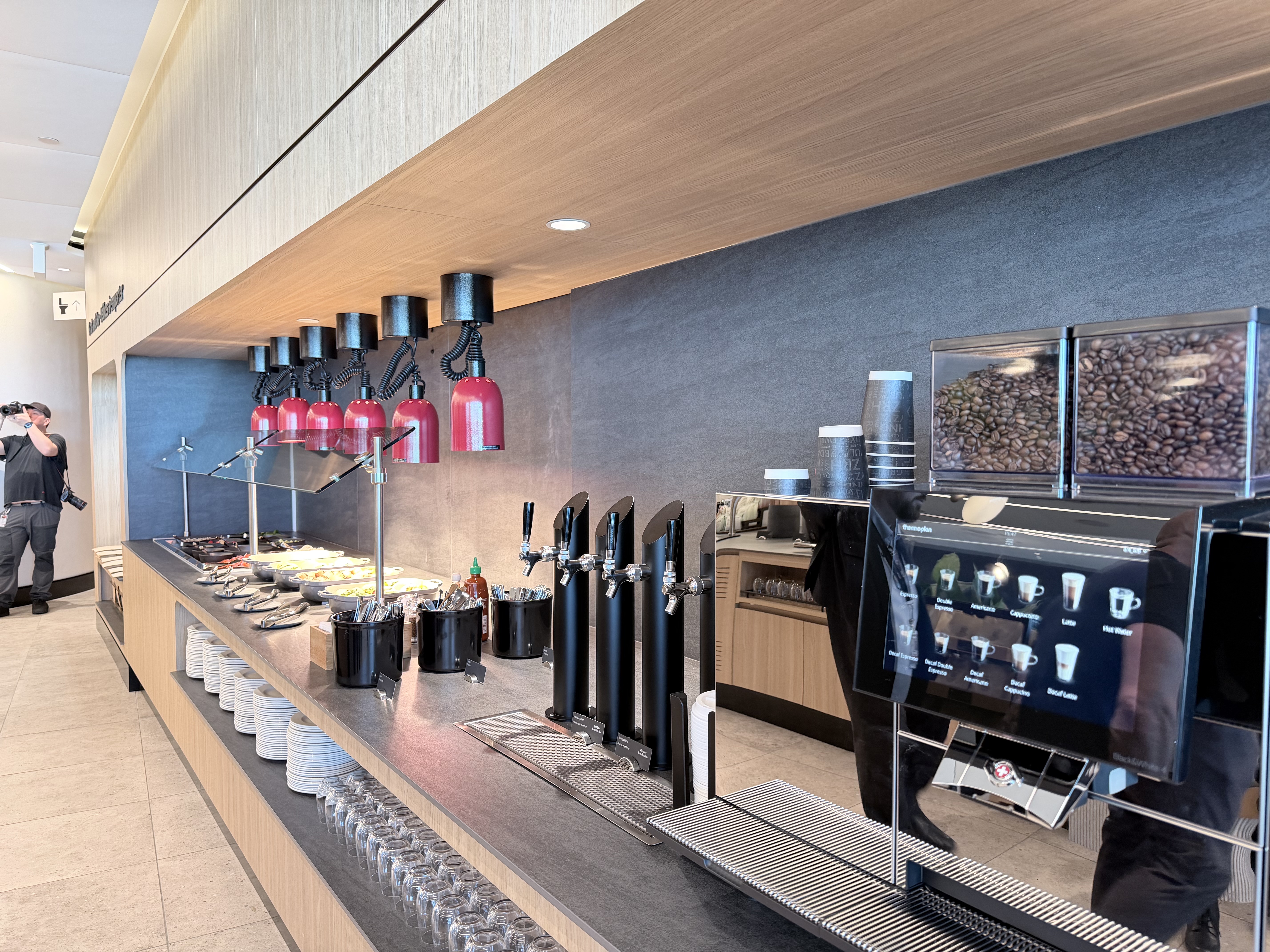 Beverage station at the Air Canada Café YVR