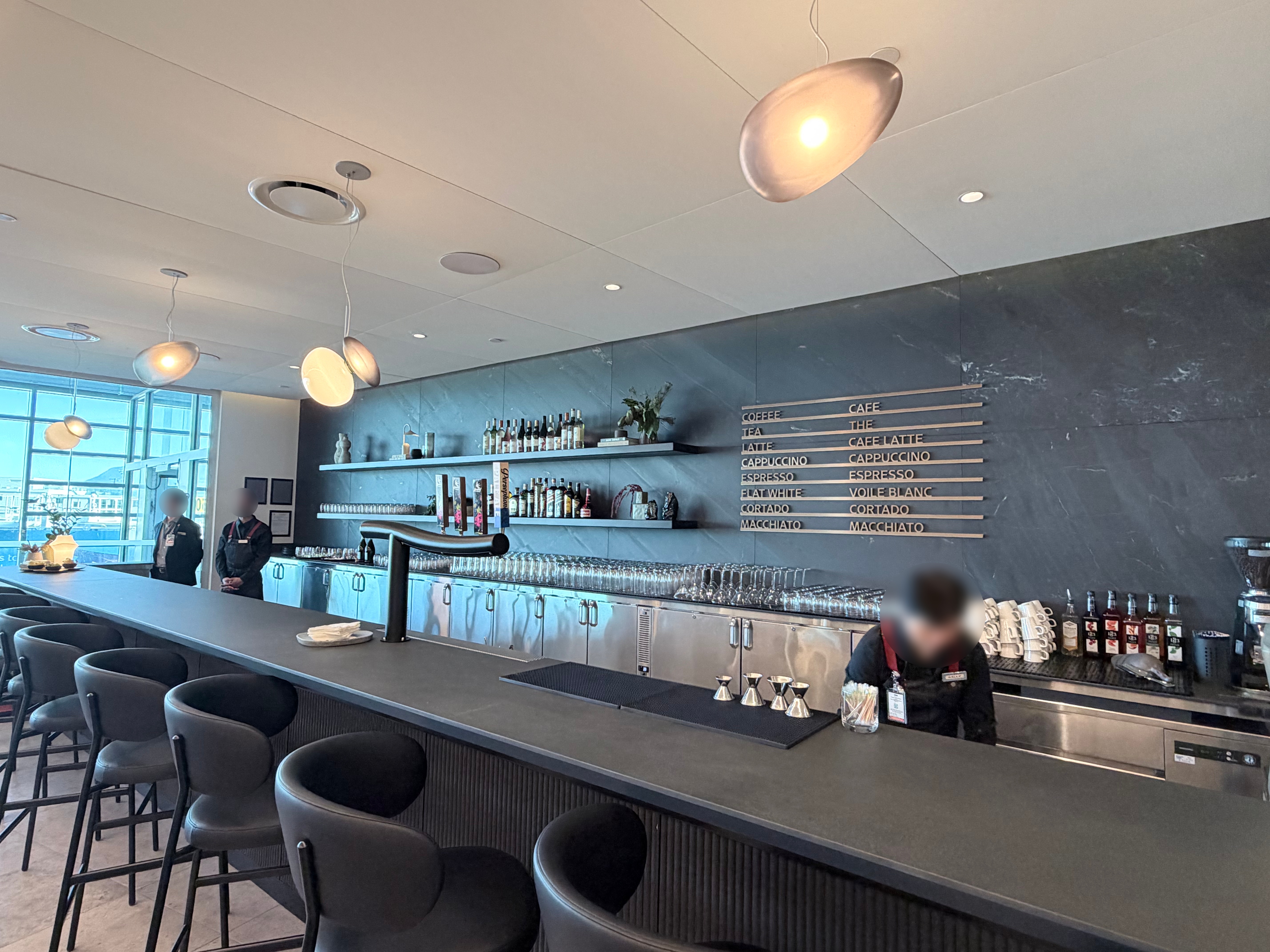 Barista counter at the Air Canada Café YVR