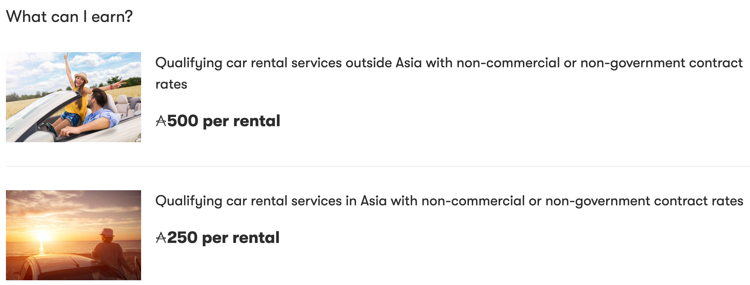 Asia Miles Hertz car rental earning rate