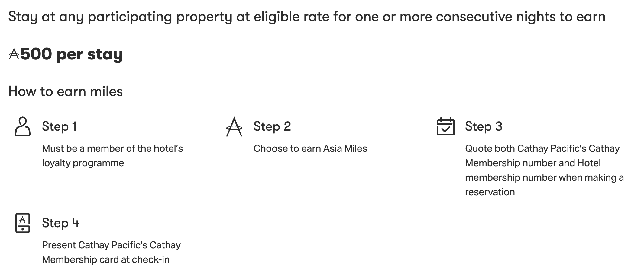 Asia Miles Hyatt earning rate per stay