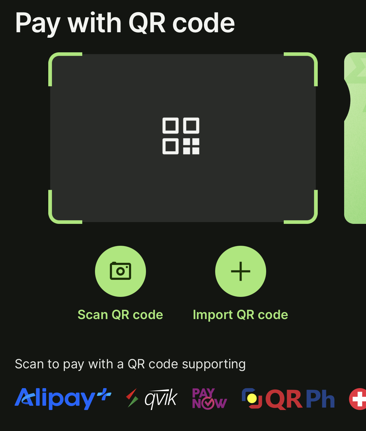 Wise app QR payment screen