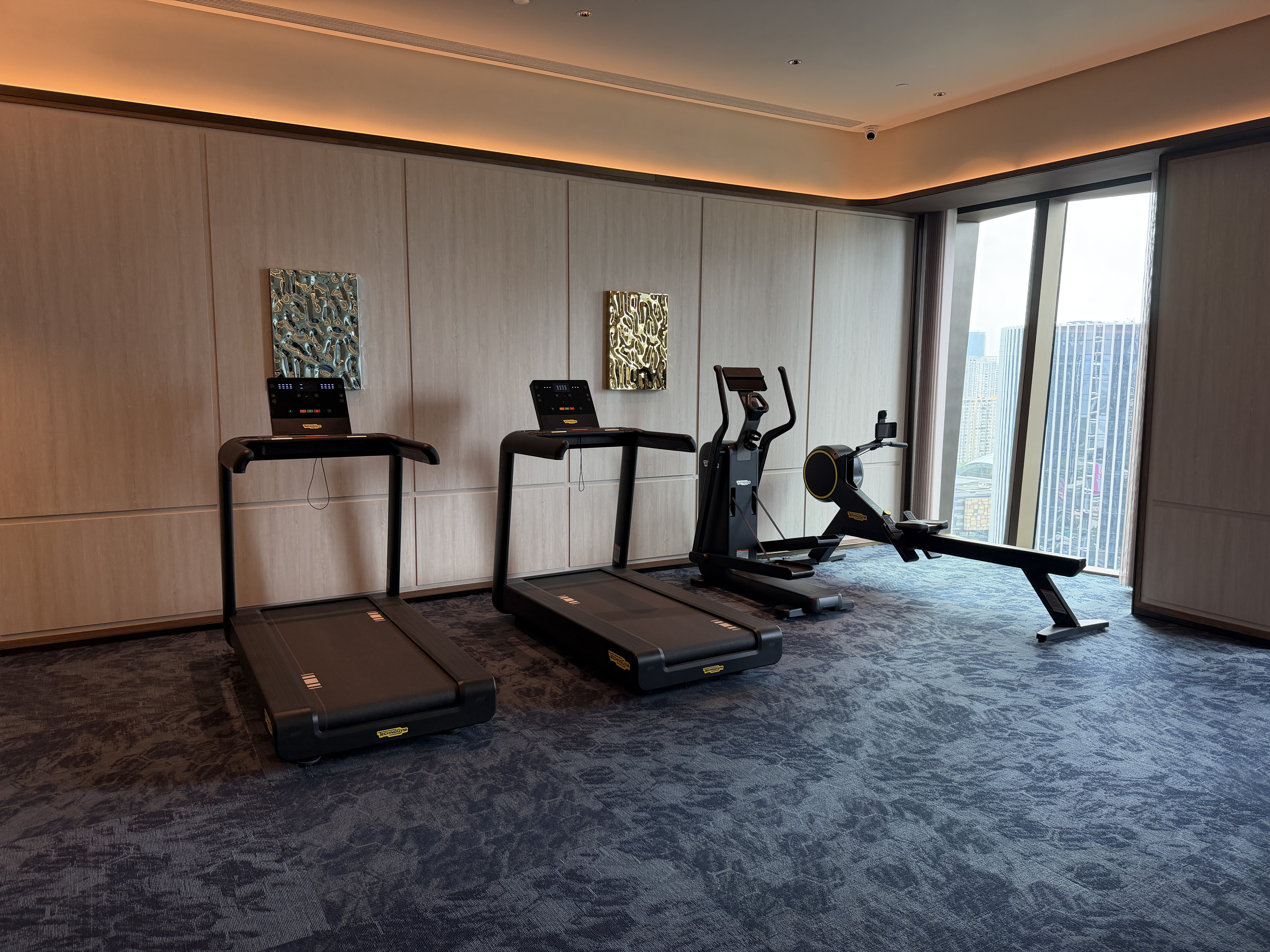 Crystal Orange Shenzhen Bay – Hotel gym with treadmills elliptical and rower