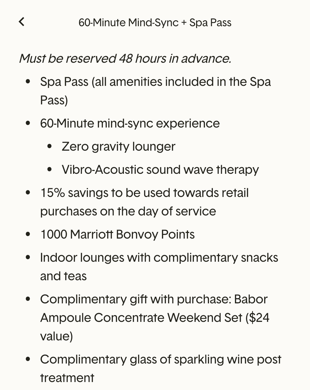 JW Marriott Parq Vancouver 60-Minute Mind-Sync and Spa Pass package on ResortPass, including 1,000 Marriott Bonvoy points