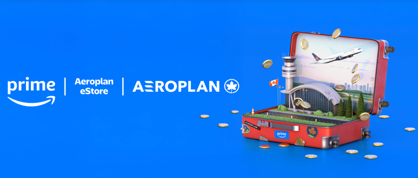 Amazon Prime, Aeroplan eStore, and Aeroplan Dream Destinations Delivered banner