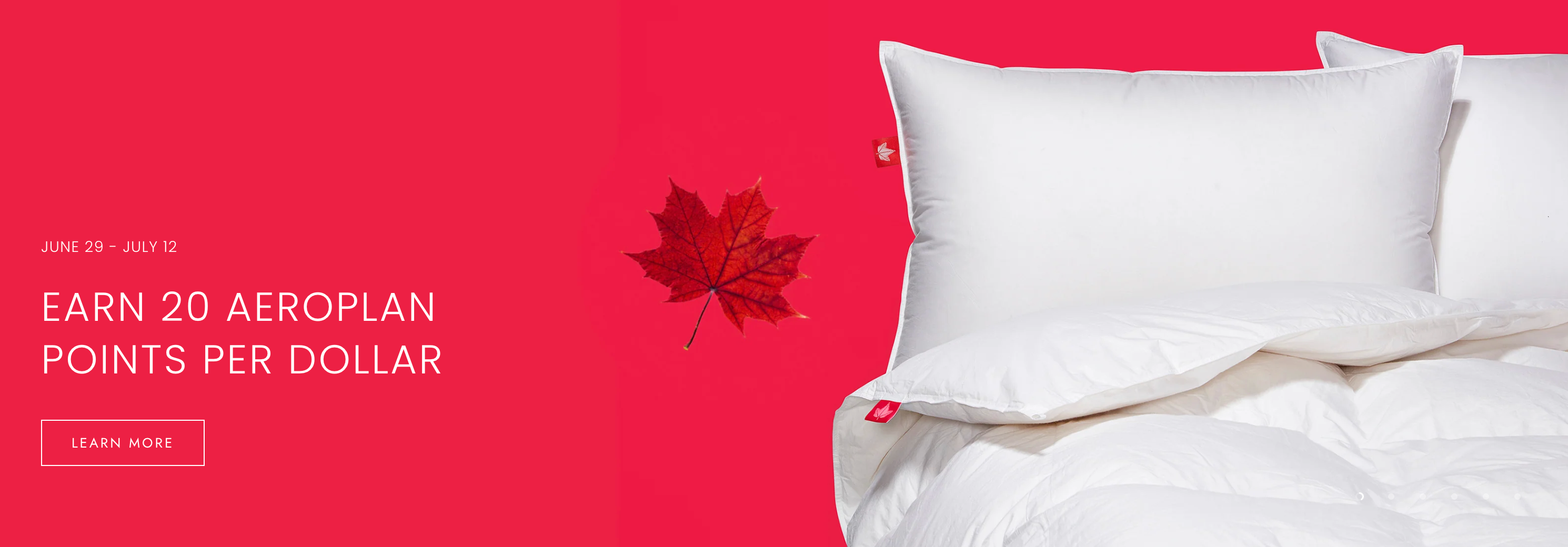 Canadian Down & Feather Company 20x points offer on the Aeroplan eStore