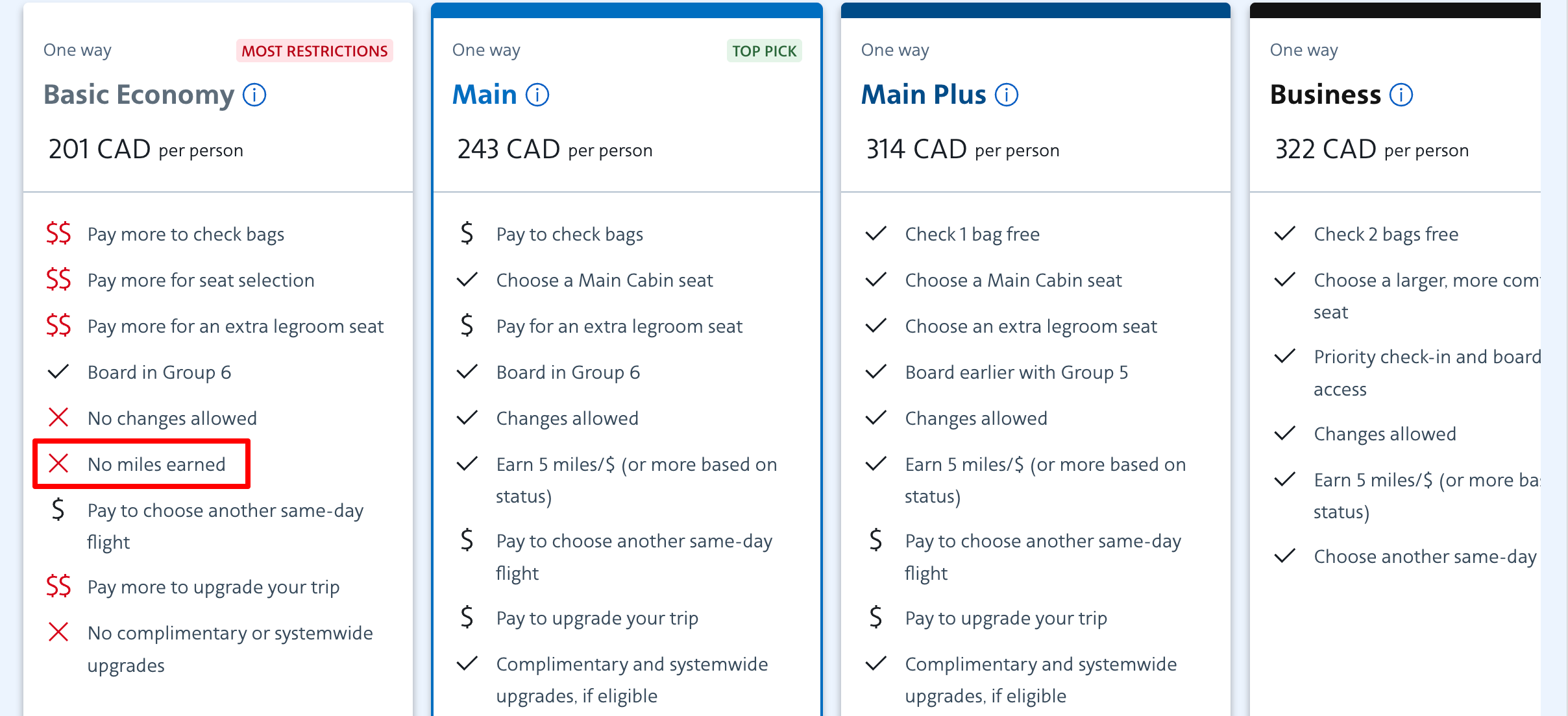 Choosing flights on the American Airlines booking page