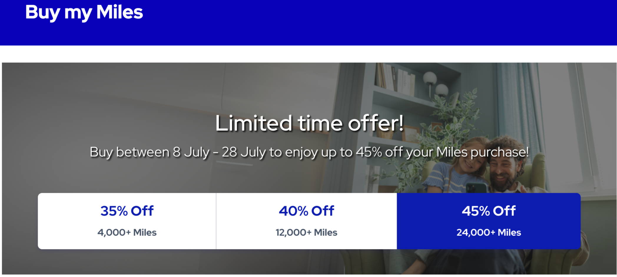Air France KLM Flying Blue Buy my Miles offer with up to 45% off, valid July 8 to 28, 2026