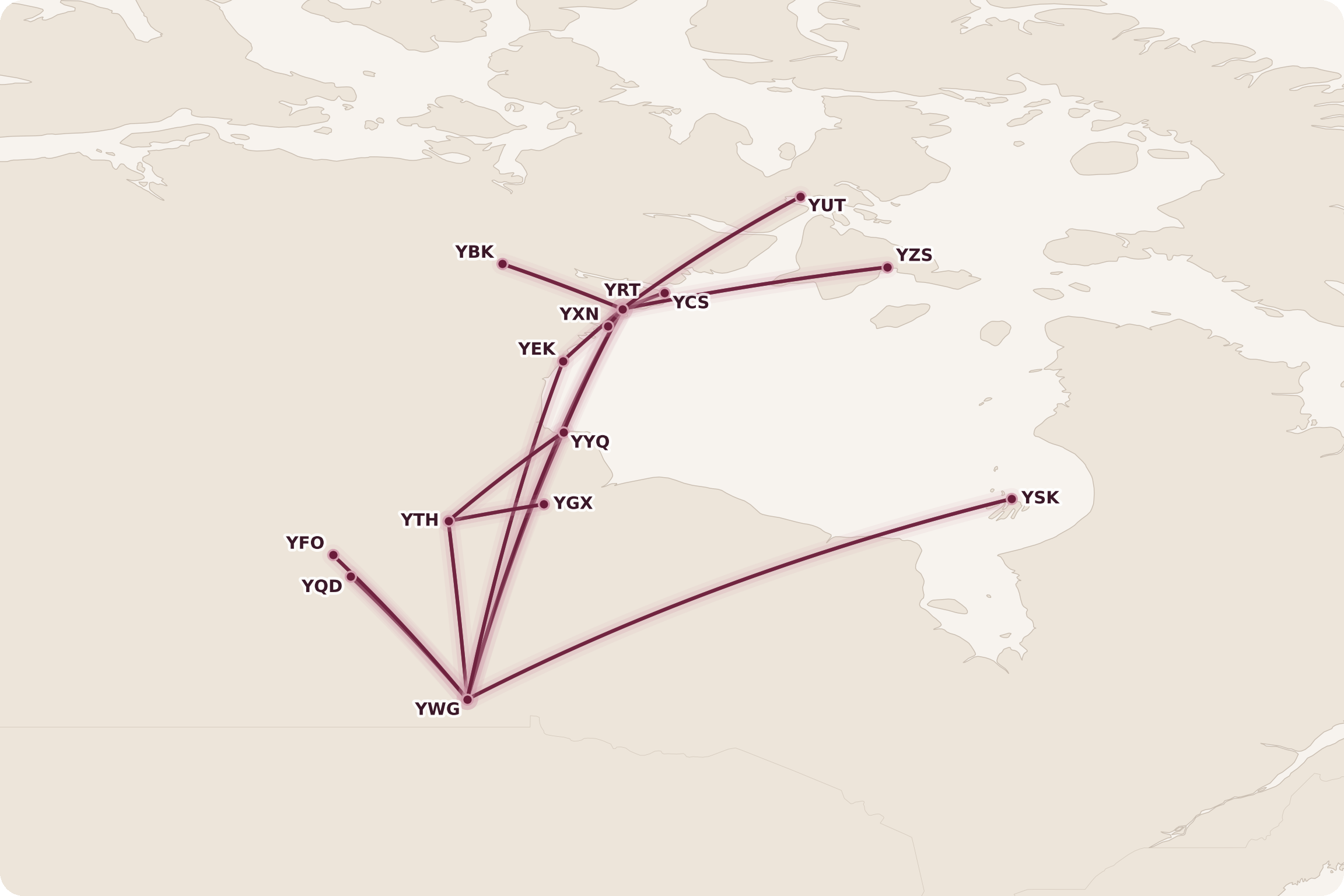 Calm Air route map