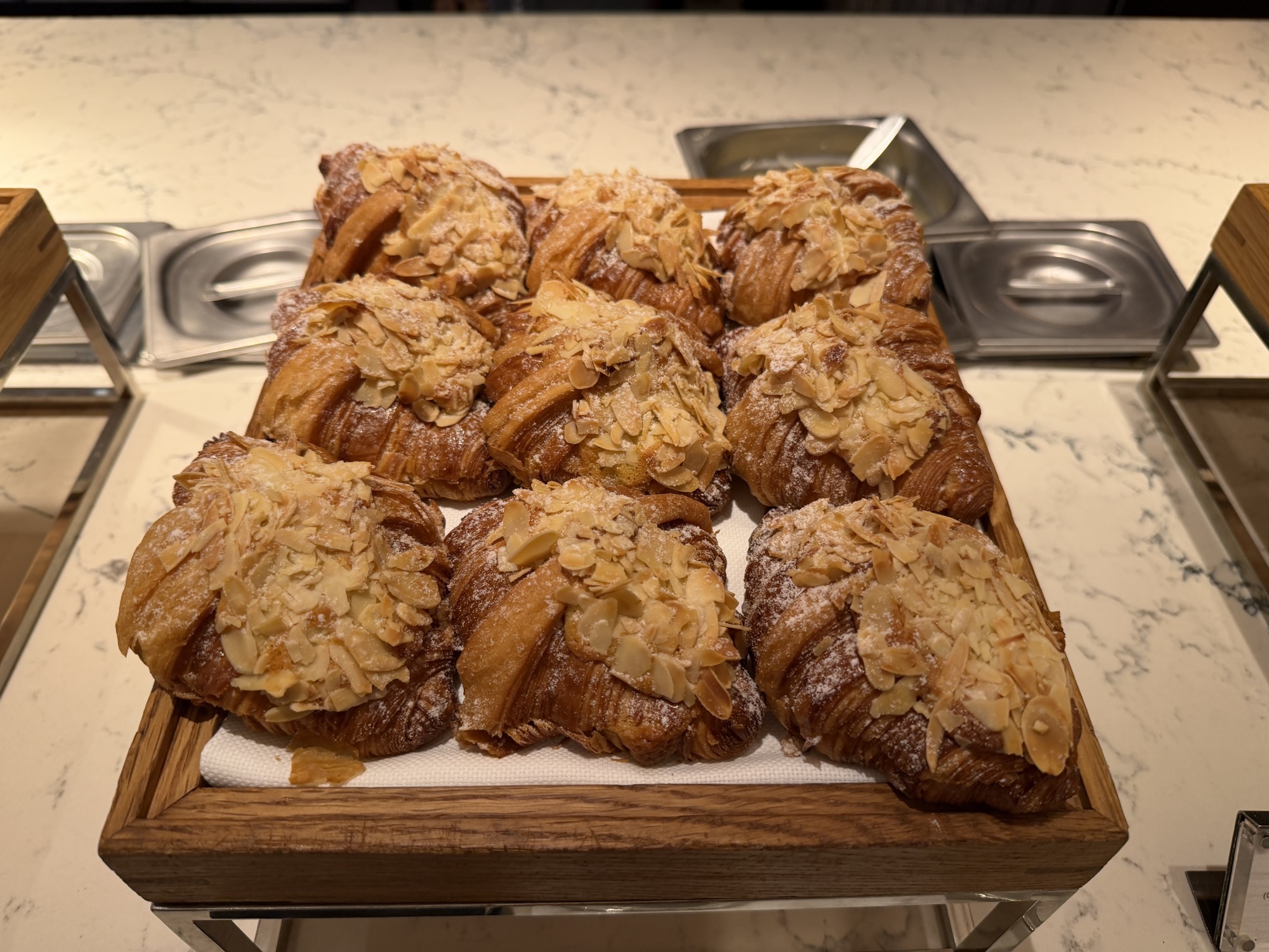 Croissants and pastries at the Riva del Fiume breakfast buffet at Four Seasons Hotel Bangkok at Chao Phraya River