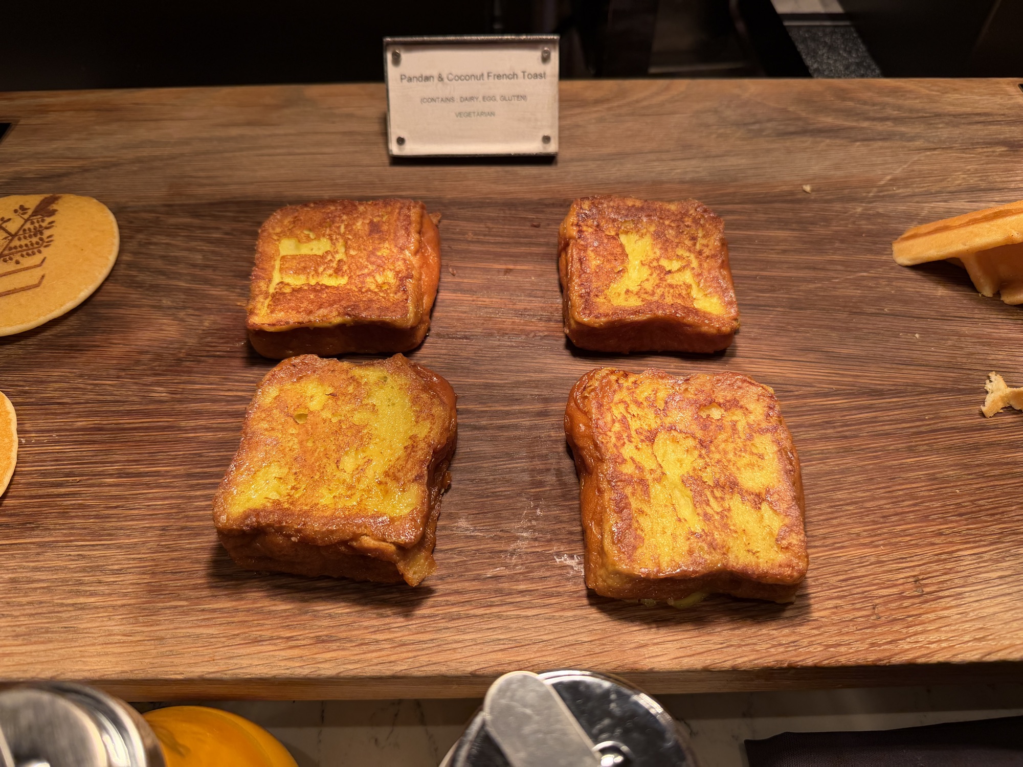 Pandan and coconut French toast at the Riva del Fiume breakfast at Four Seasons Hotel Bangkok at Chao Phraya River