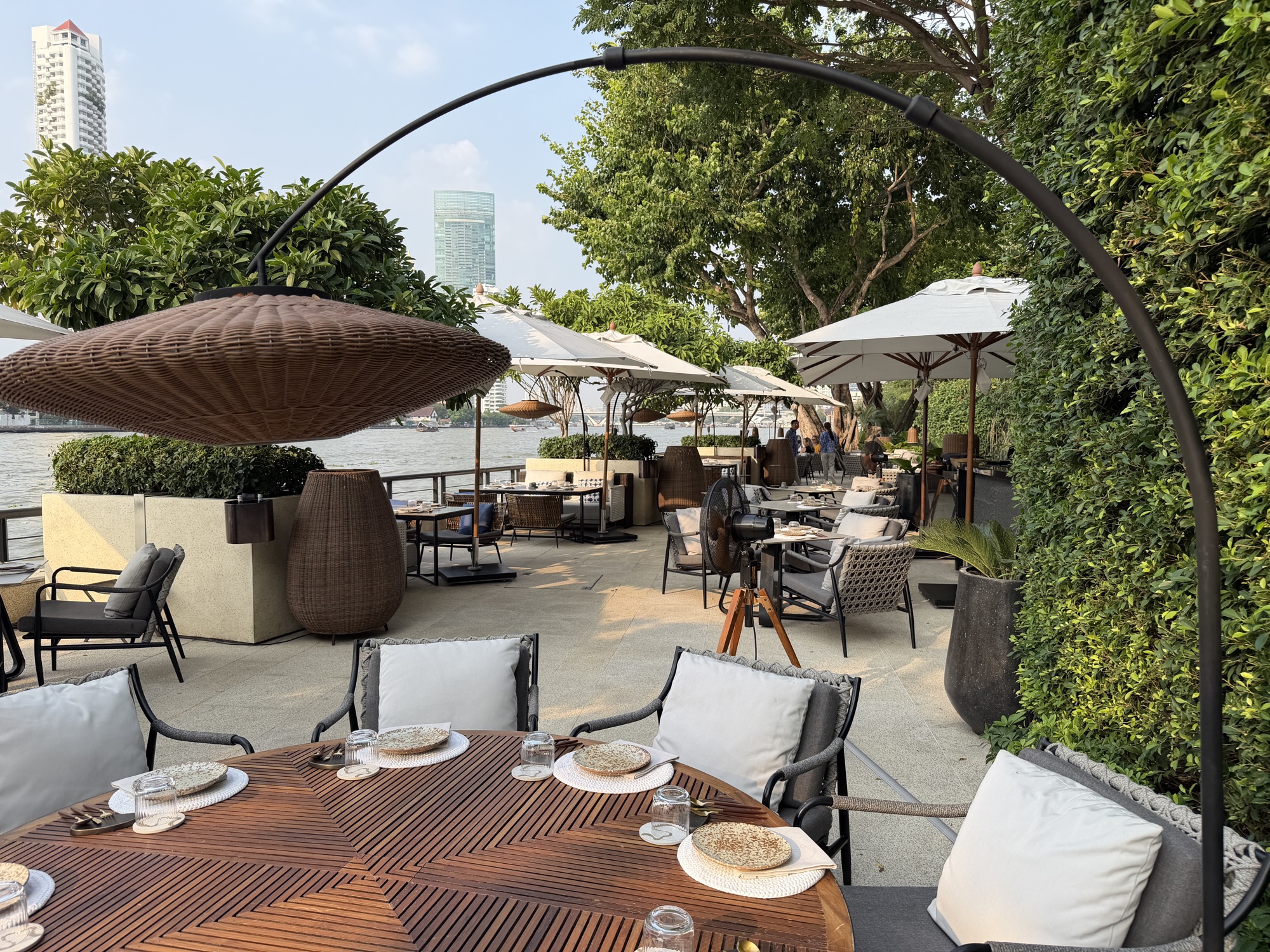 Chao Phraya Terrace riverside restaurant at Four Seasons Hotel Bangkok at Chao Phraya River