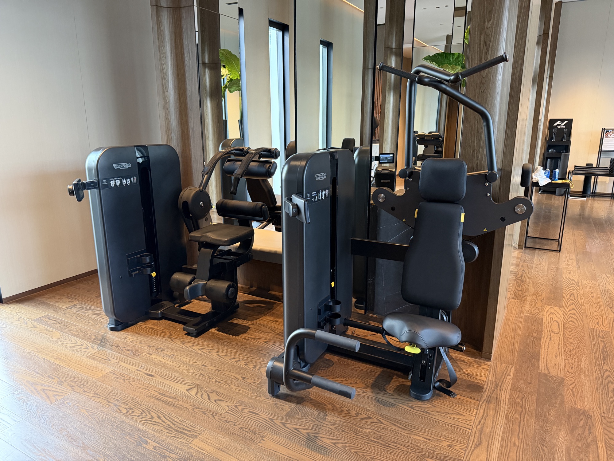 Strength training equipment at the fitness centre at Four Seasons Hotel Bangkok at Chao Phraya River