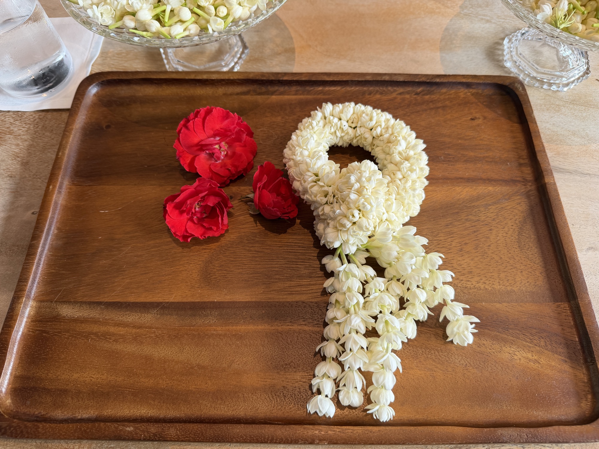 Finished phuang malai jasmine garland at Four Seasons Hotel Bangkok at Chao Phraya River