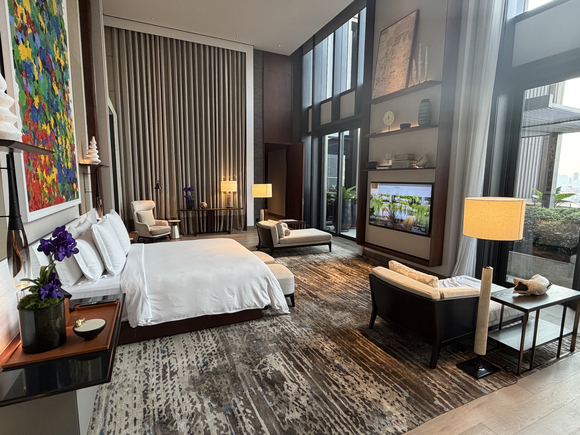 Riverfront Penthouse primary bedroom at Four Seasons Hotel Bangkok at Chao Phraya River