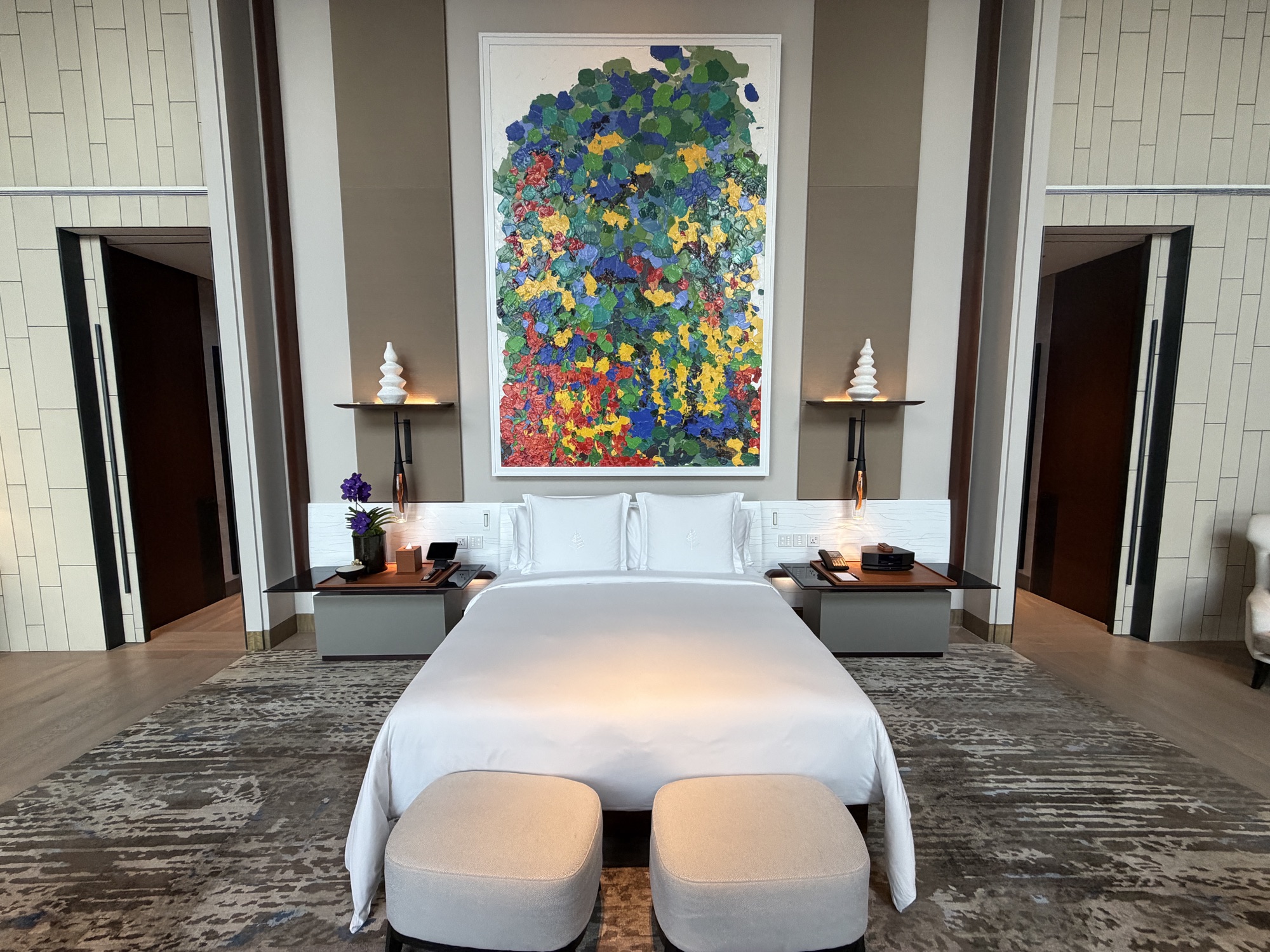 Riverfront Penthouse primary bedroom at Four Seasons Hotel Bangkok at Chao Phraya River