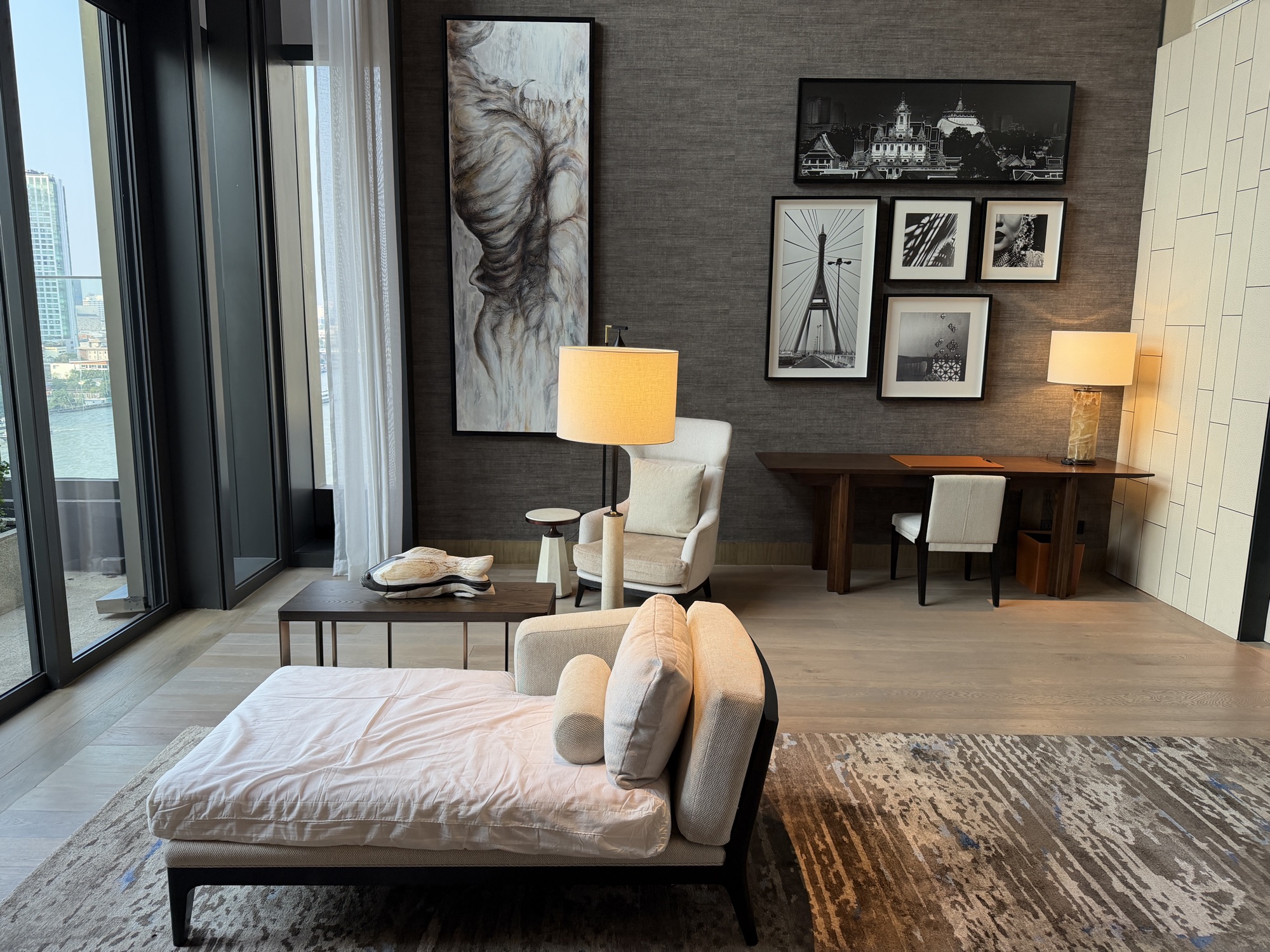 Riverfront Penthouse primary bedroom at Four Seasons Hotel Bangkok at Chao Phraya River