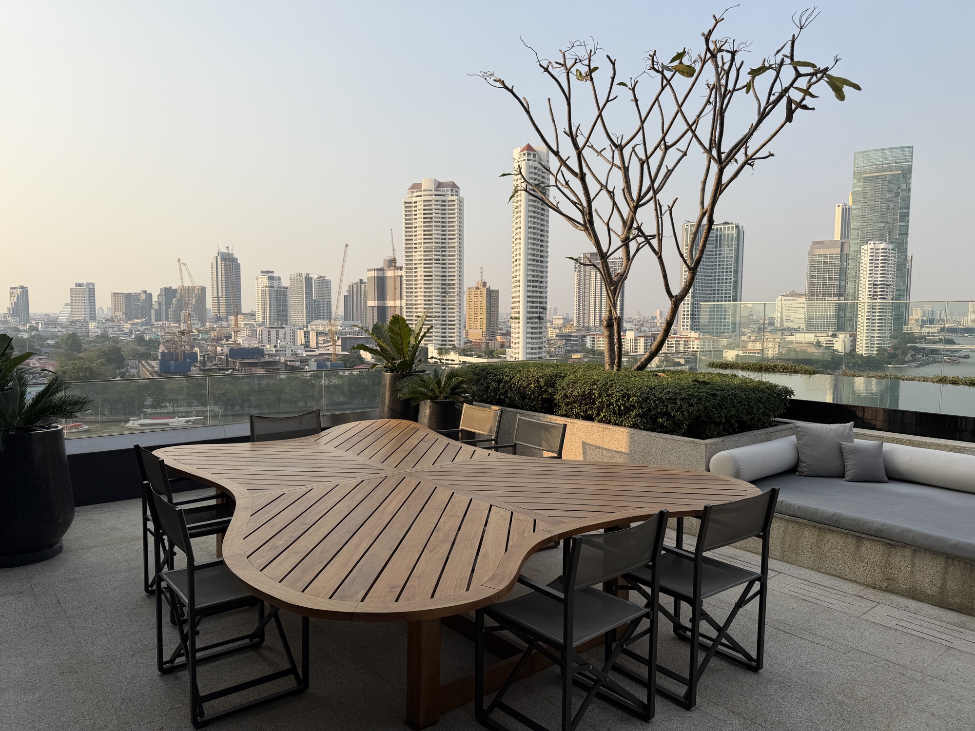 Riverfront Penthouse rooftop terrace at Four Seasons Hotel Bangkok at Chao Phraya River