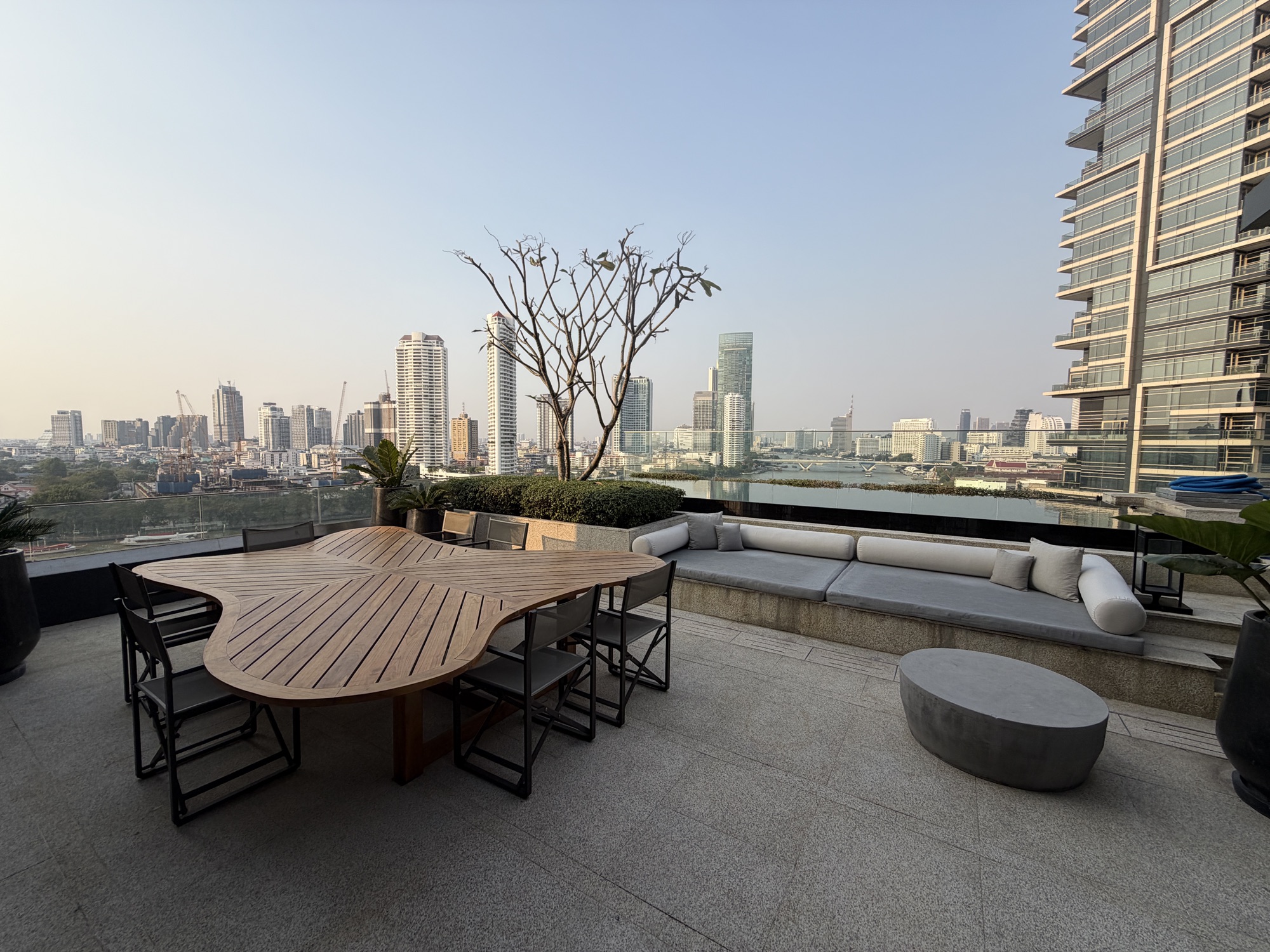 Riverfront Penthouse rooftop terrace at Four Seasons Hotel Bangkok at Chao Phraya River