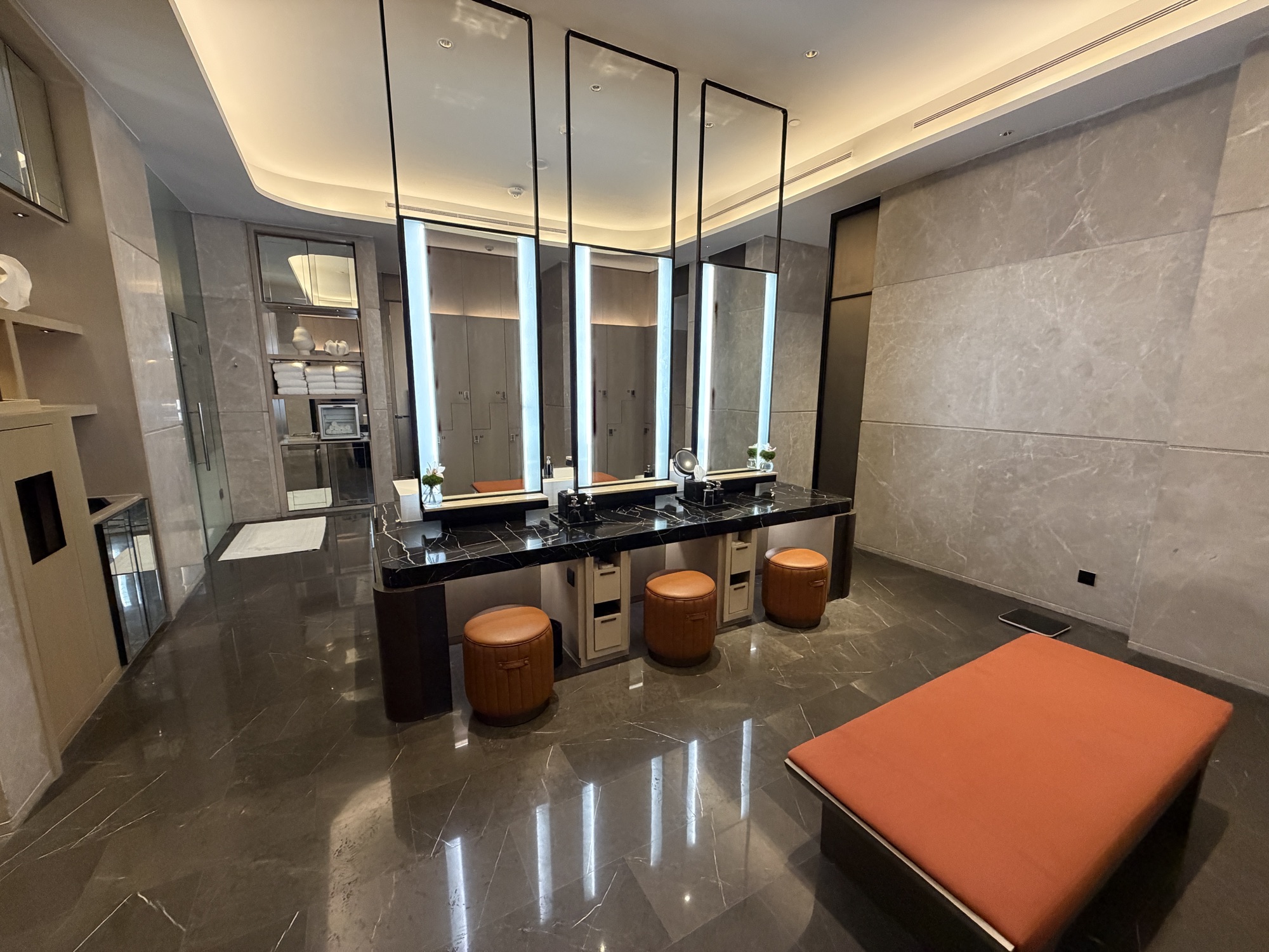Changing rooms come with their own vanities. at Four Seasons Hotel Bangkok at Chao Phraya River